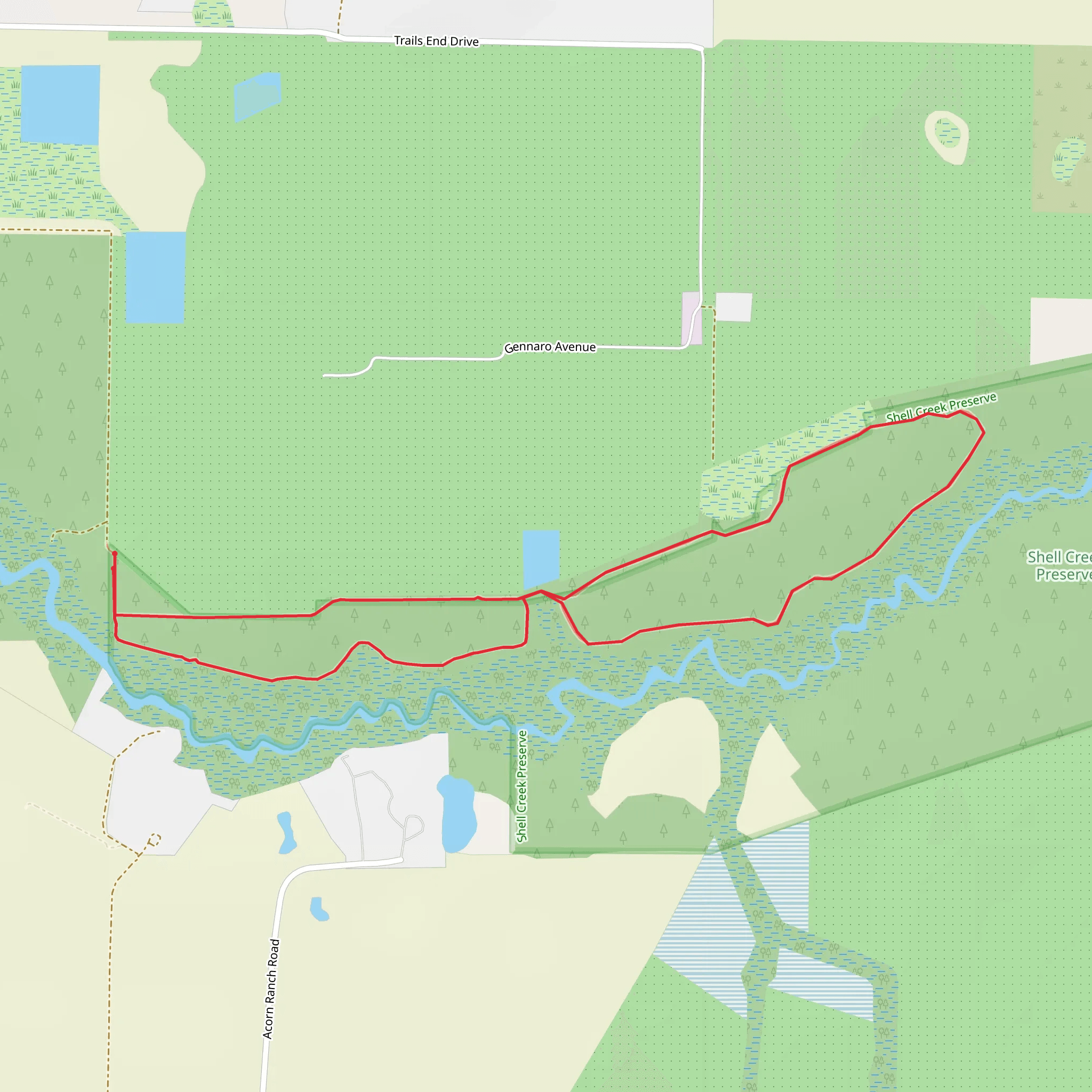 Shell Creek Preserve Loop mobile static map