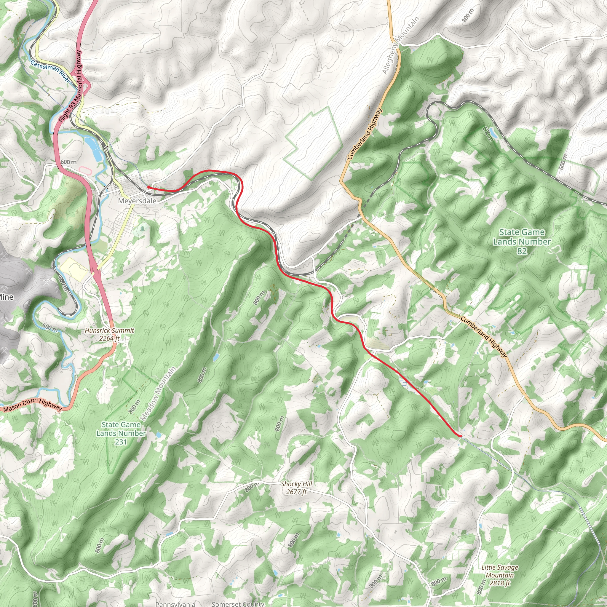 Along Flaugherty Creek mobile static map