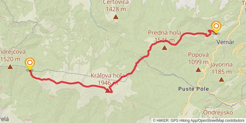 Trans Carpathian Hike stage 23 Map