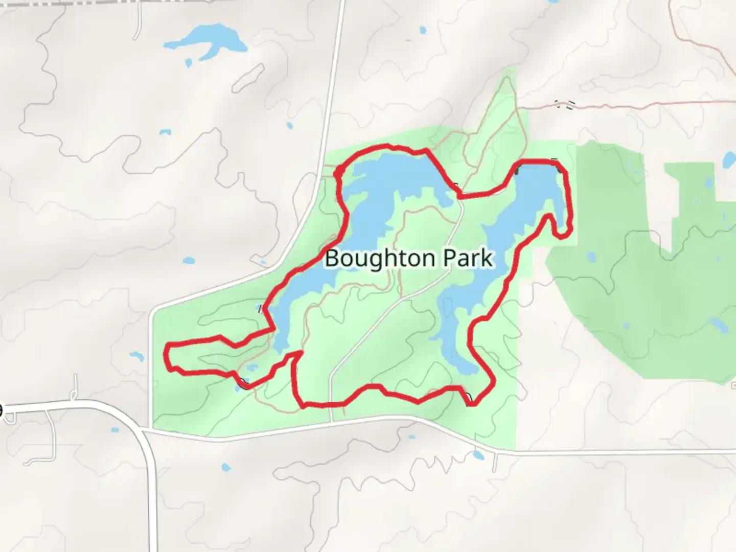 An image depicting the trail Fairport Reservoirs Loop and its surrounding area.