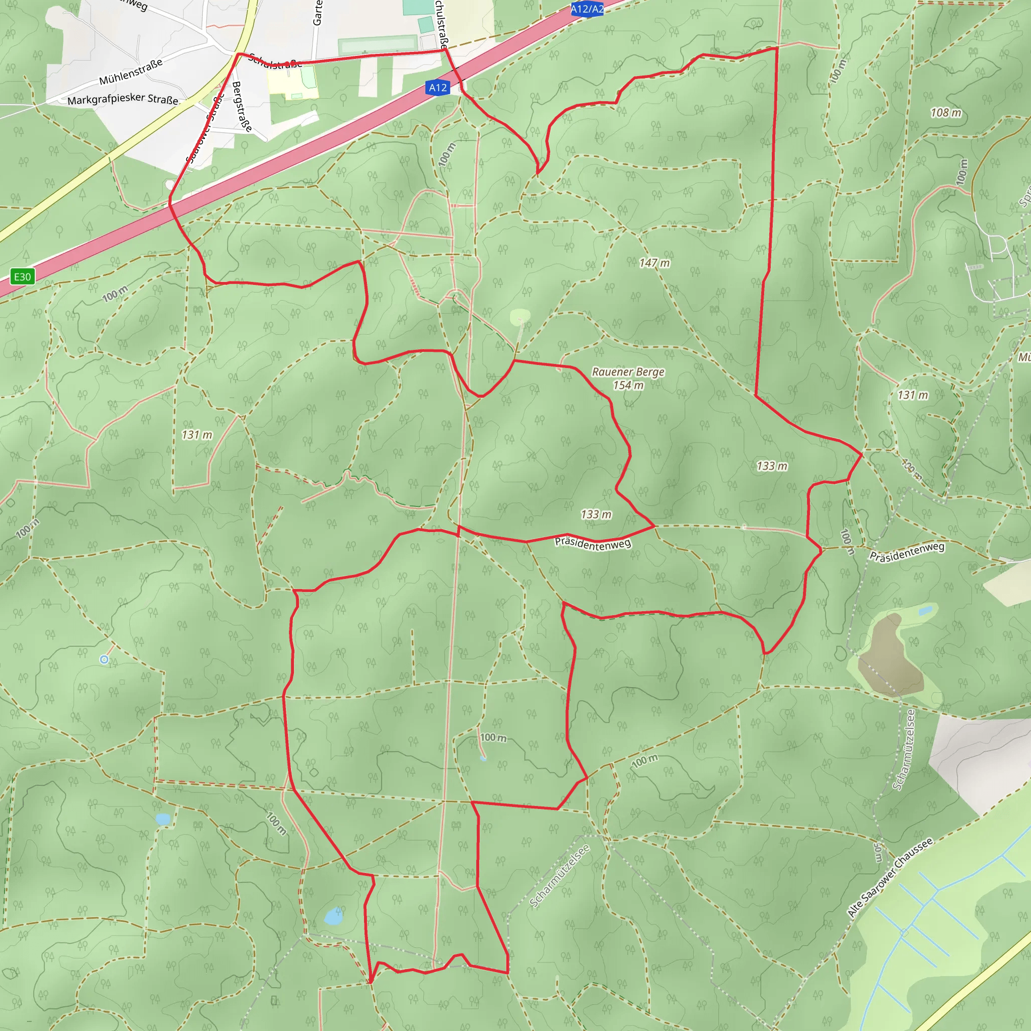 Rauener Berge Loop mobile static map