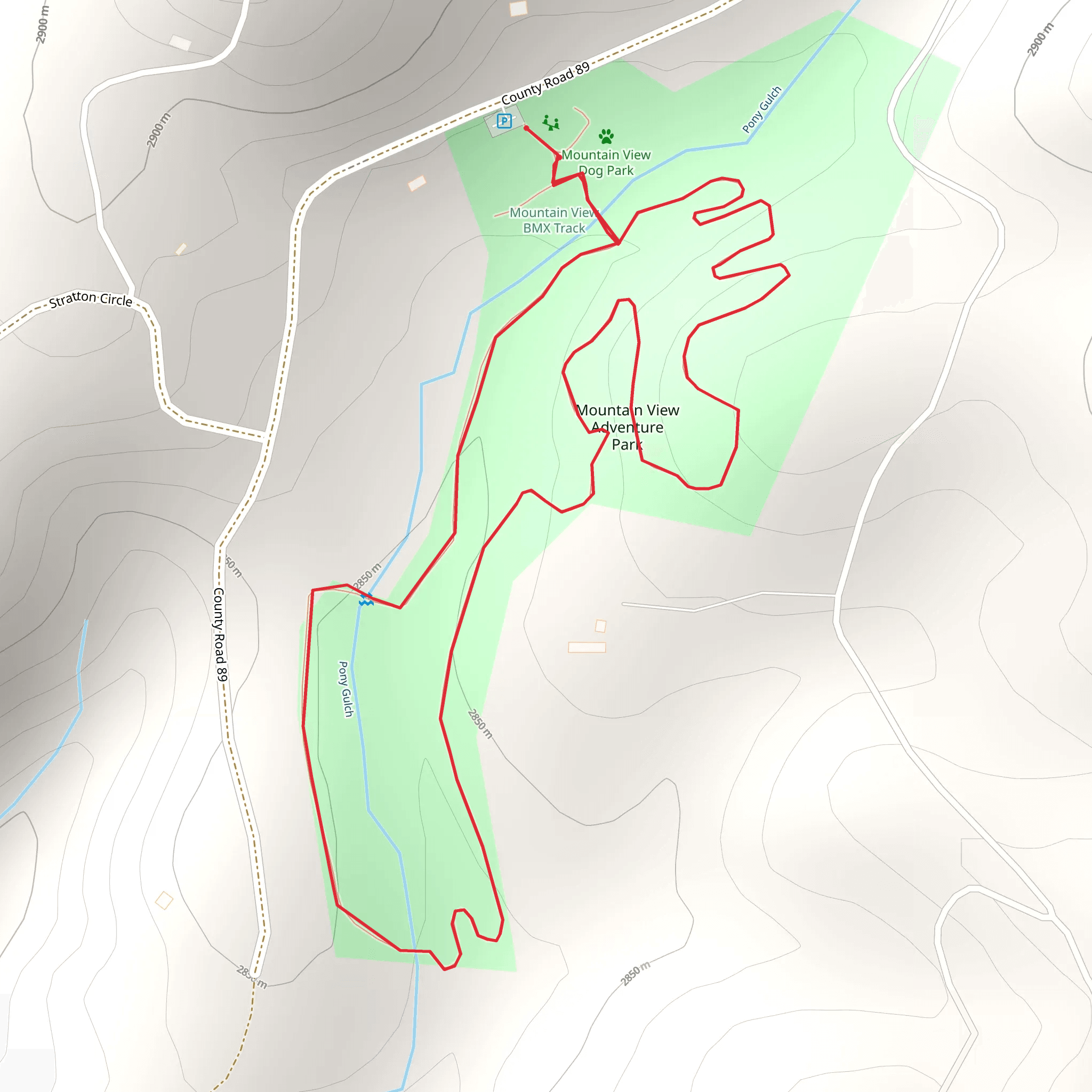 Mountain View Adventure Park Loop mobile static map