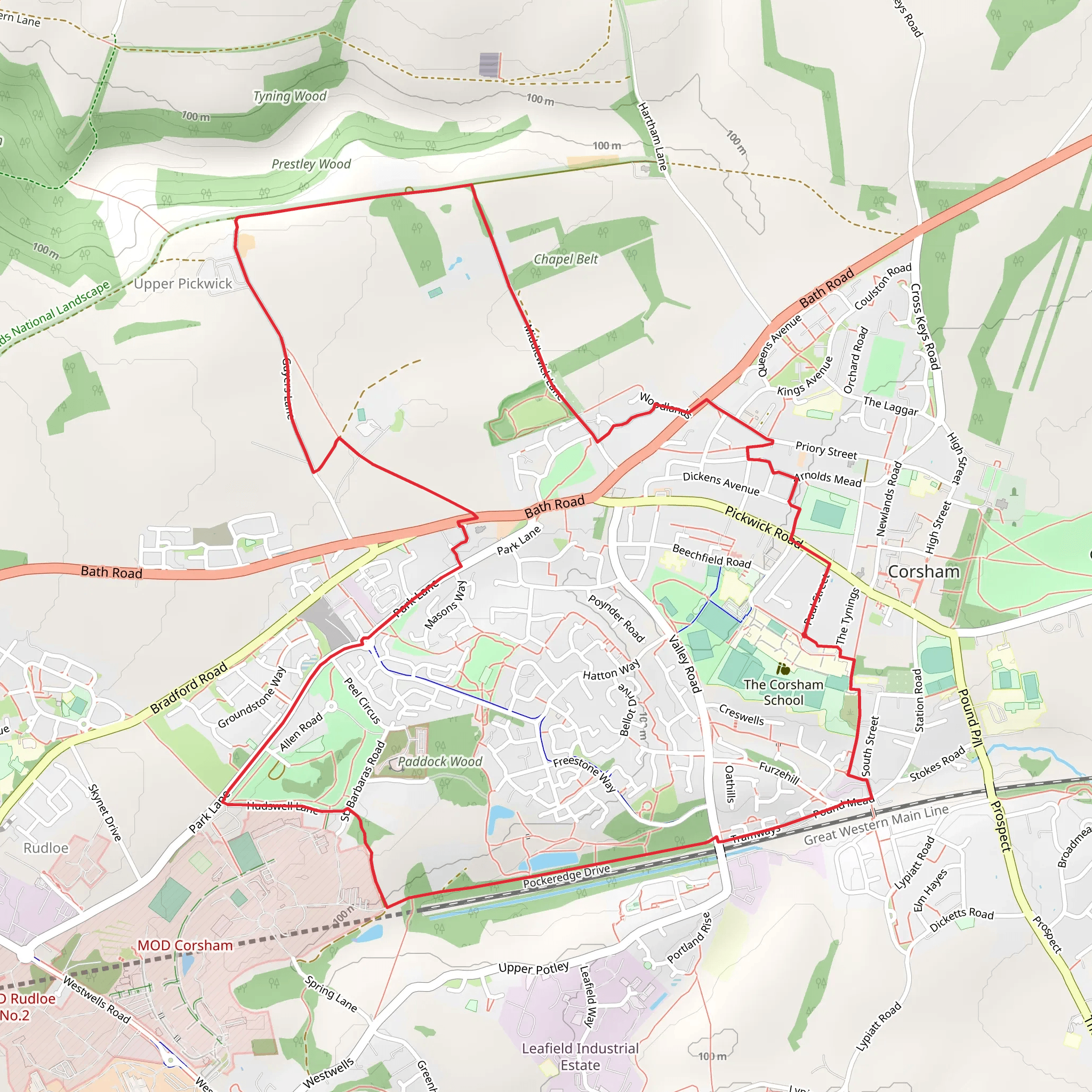 Corsham Red Heritage Trail mobile static map