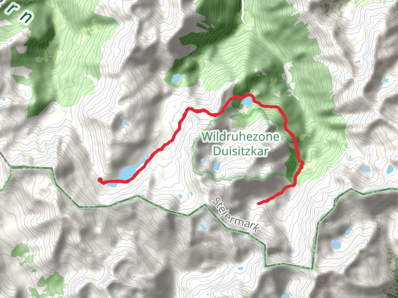 Giglachseen Lakes to Keinprechthütte via Duisitzkar and Neualm mobile static map
