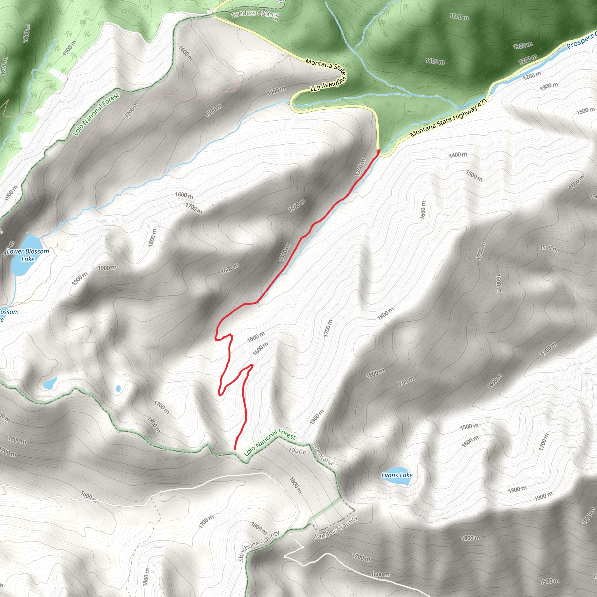 Glidden Creek Trail mobile static map