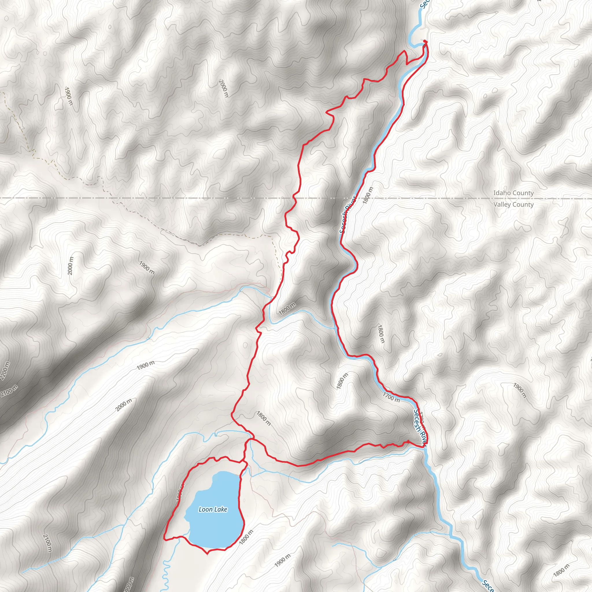 Loon Creek - Loon Lake - Secesh River Loop Trail mobile static map