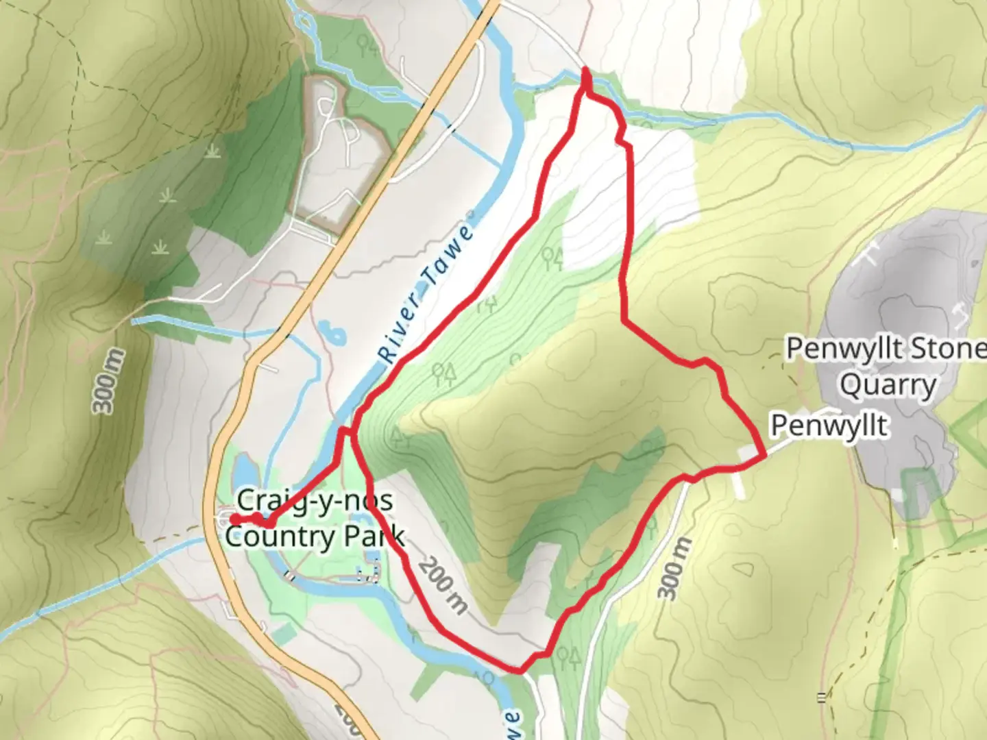An image depicting the trail Craig-y-Nos Country Park Loop and its surrounding area.