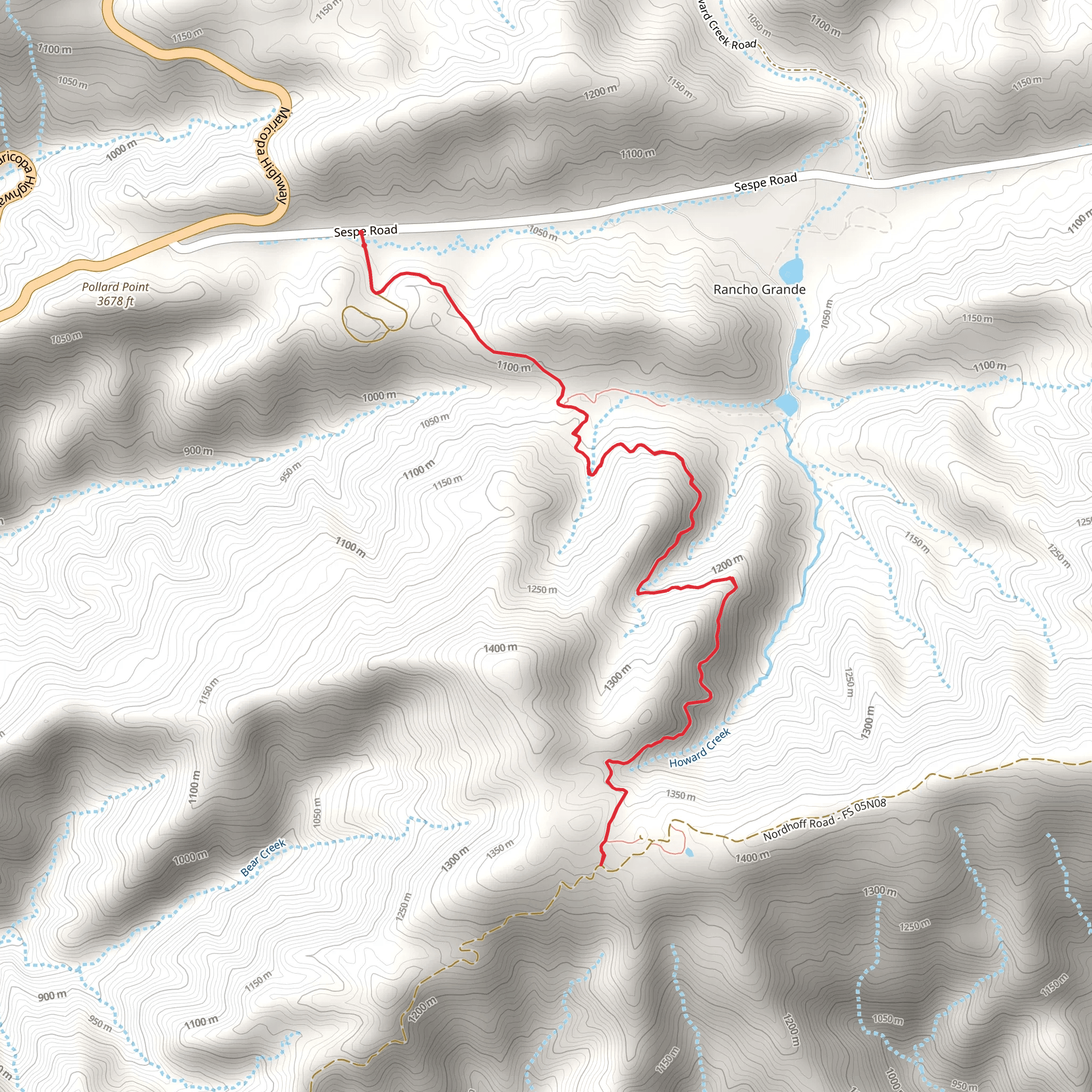 Howard Creek Trail mobile static map