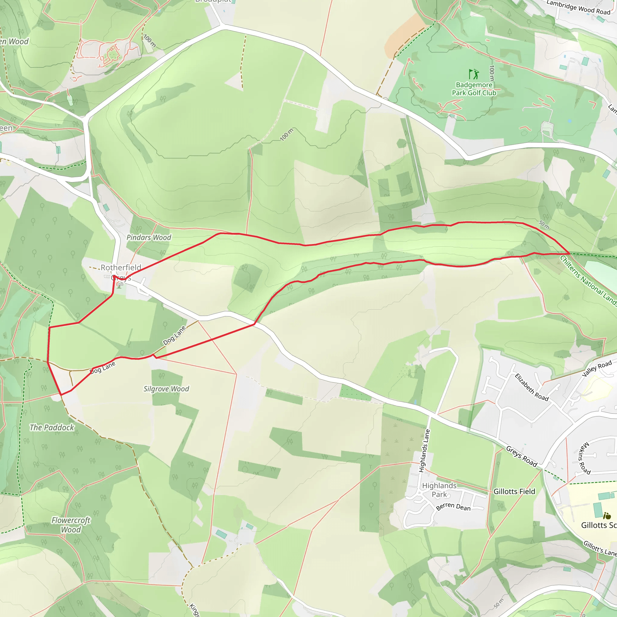 Rotherfield Greys Loop mobile static map
