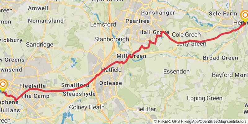 London Green Belt Way stage 13 Map