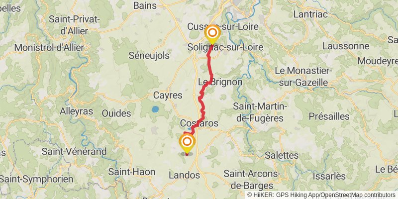 GR 700 - Regordane Way stage 13 Map