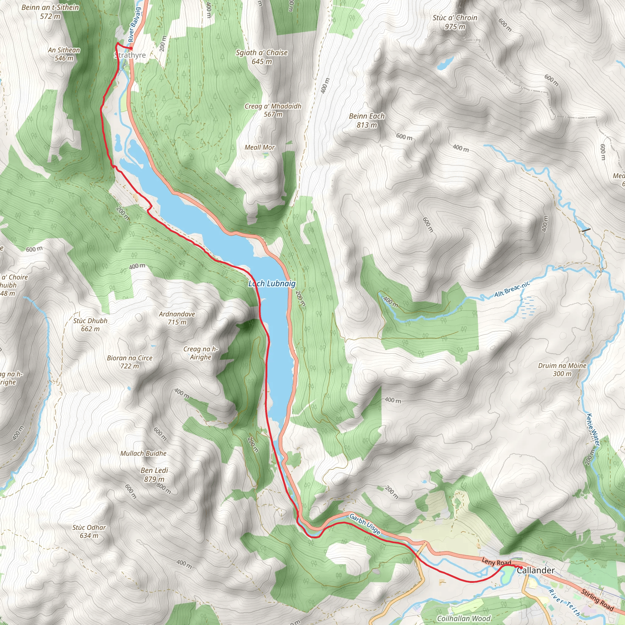 Loch Lubnaig Walk mobile static map