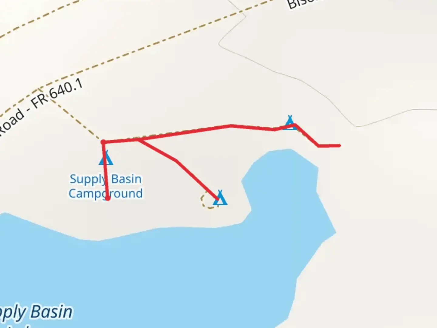 An image depicting the trail Supply Basin Lake Campground and its surrounding area.