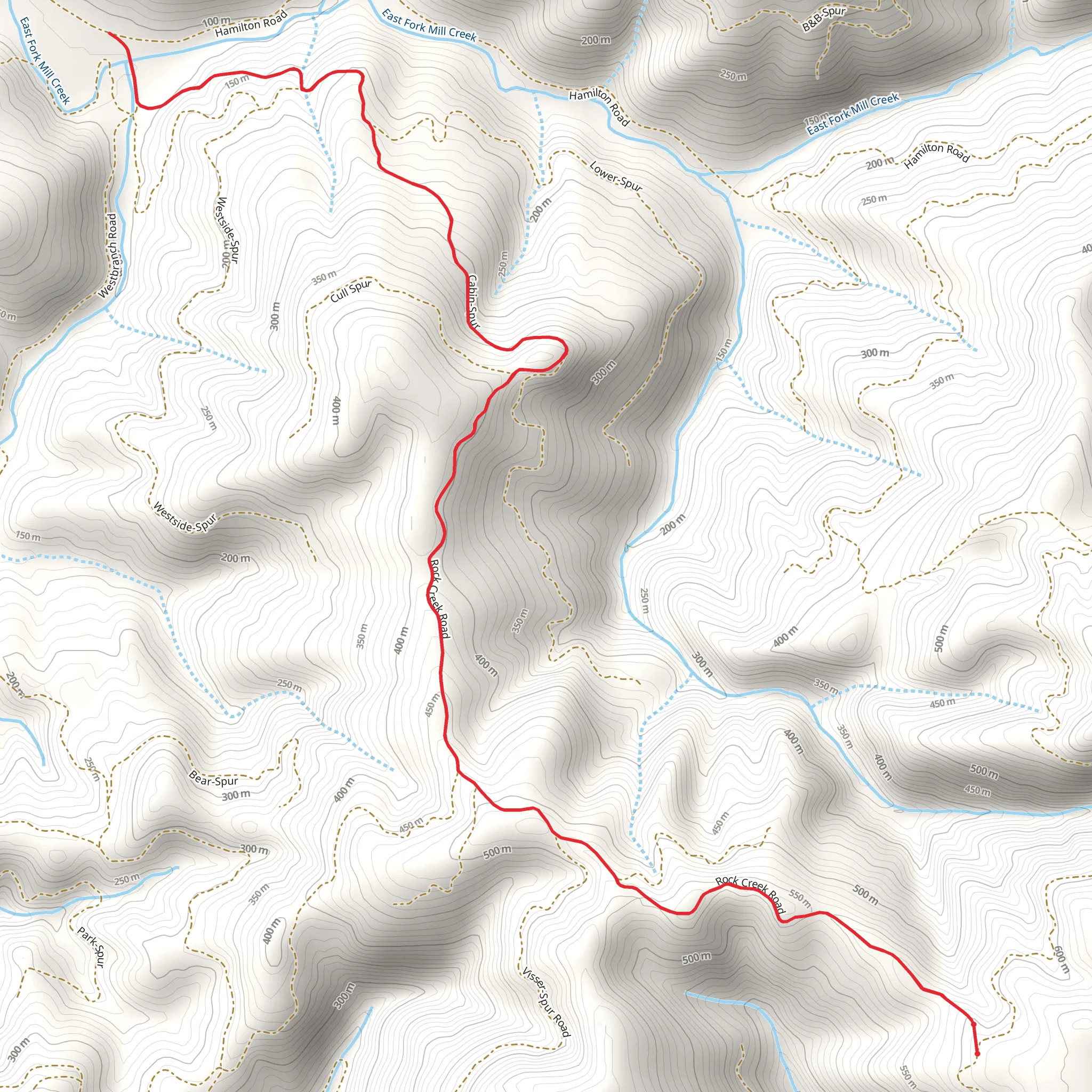 Rock Creek Road Trail mobile static map