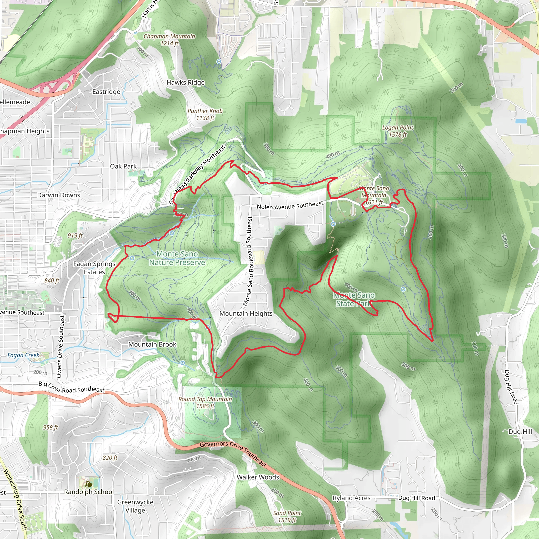 Waterline Trail, McKay Holllow Trail and Cold Spring Trail mobile static map