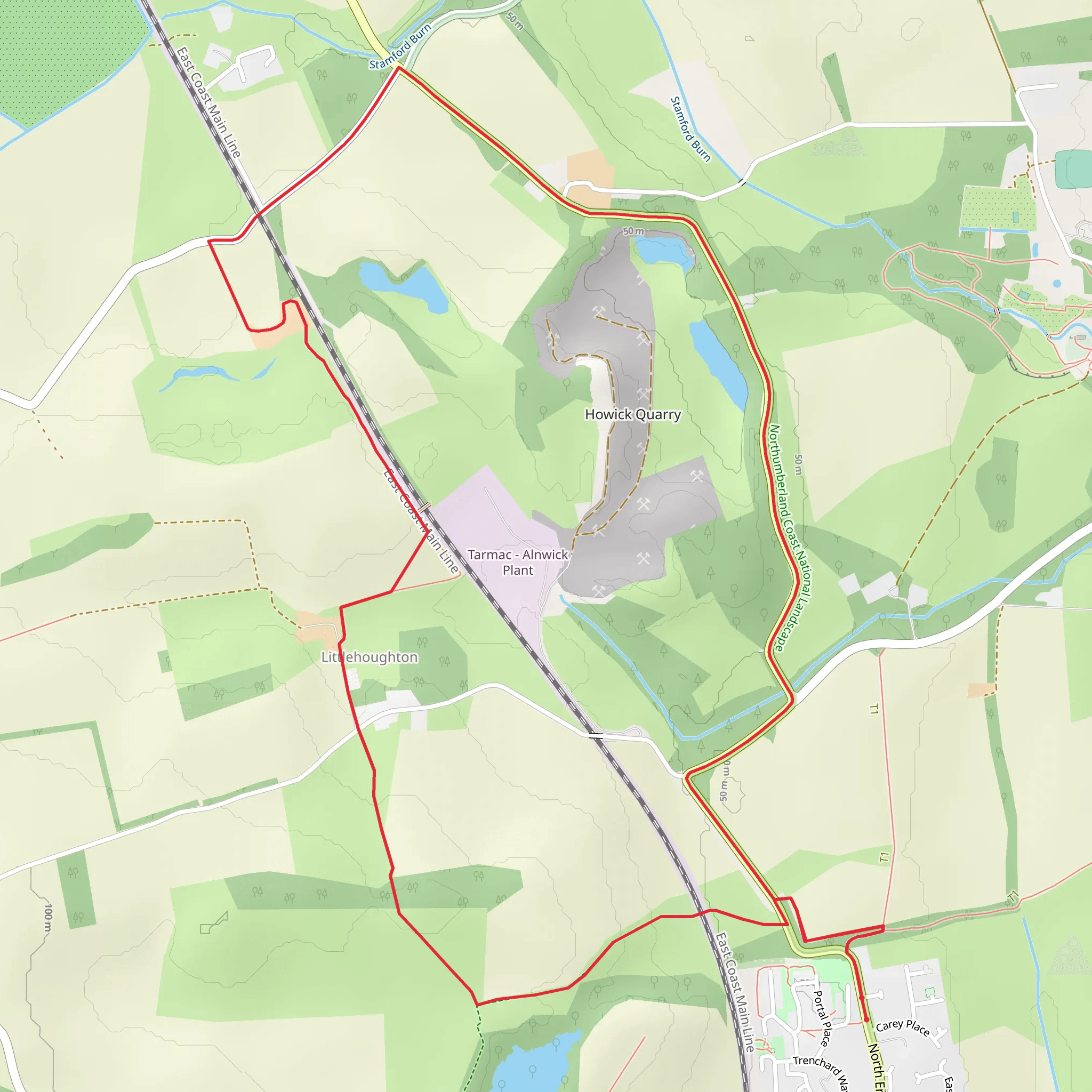 Longhoughton Loop mobile static map