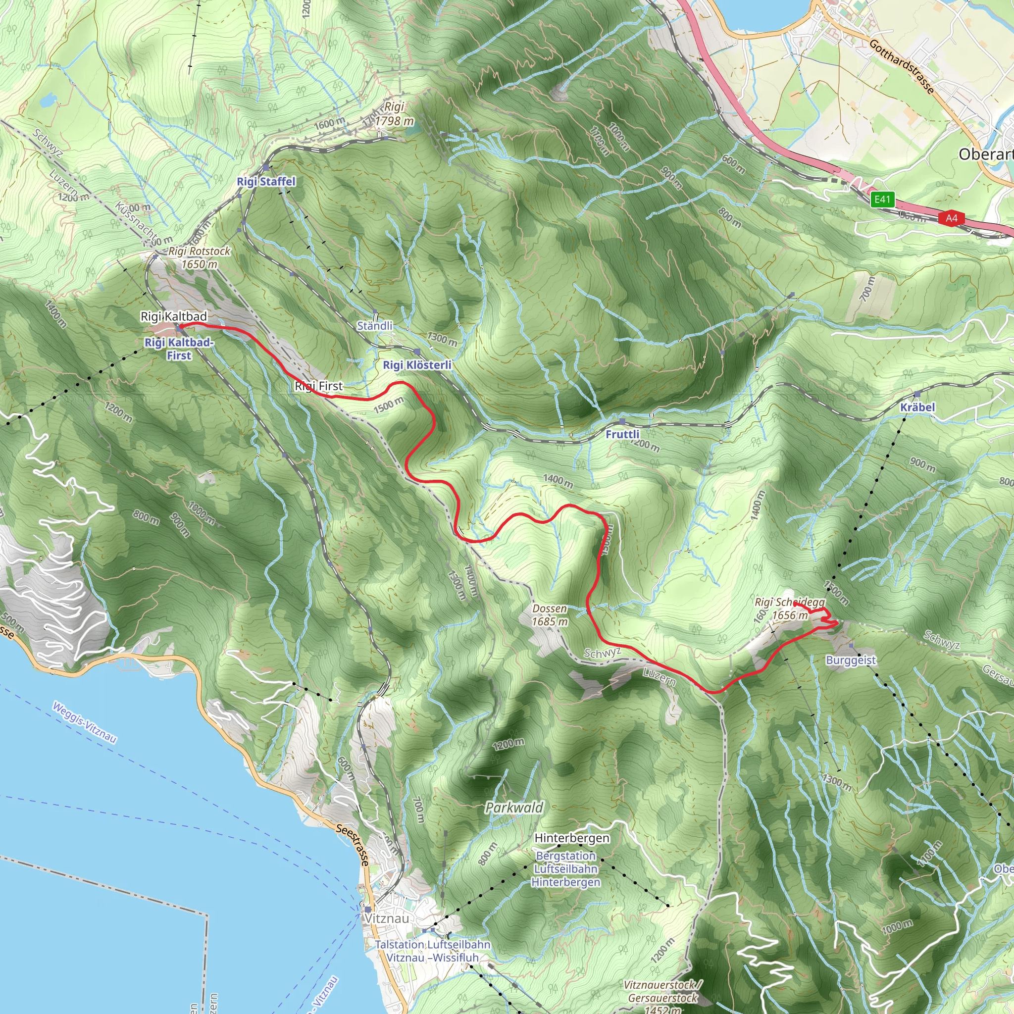 Mount Rigi mobile static map