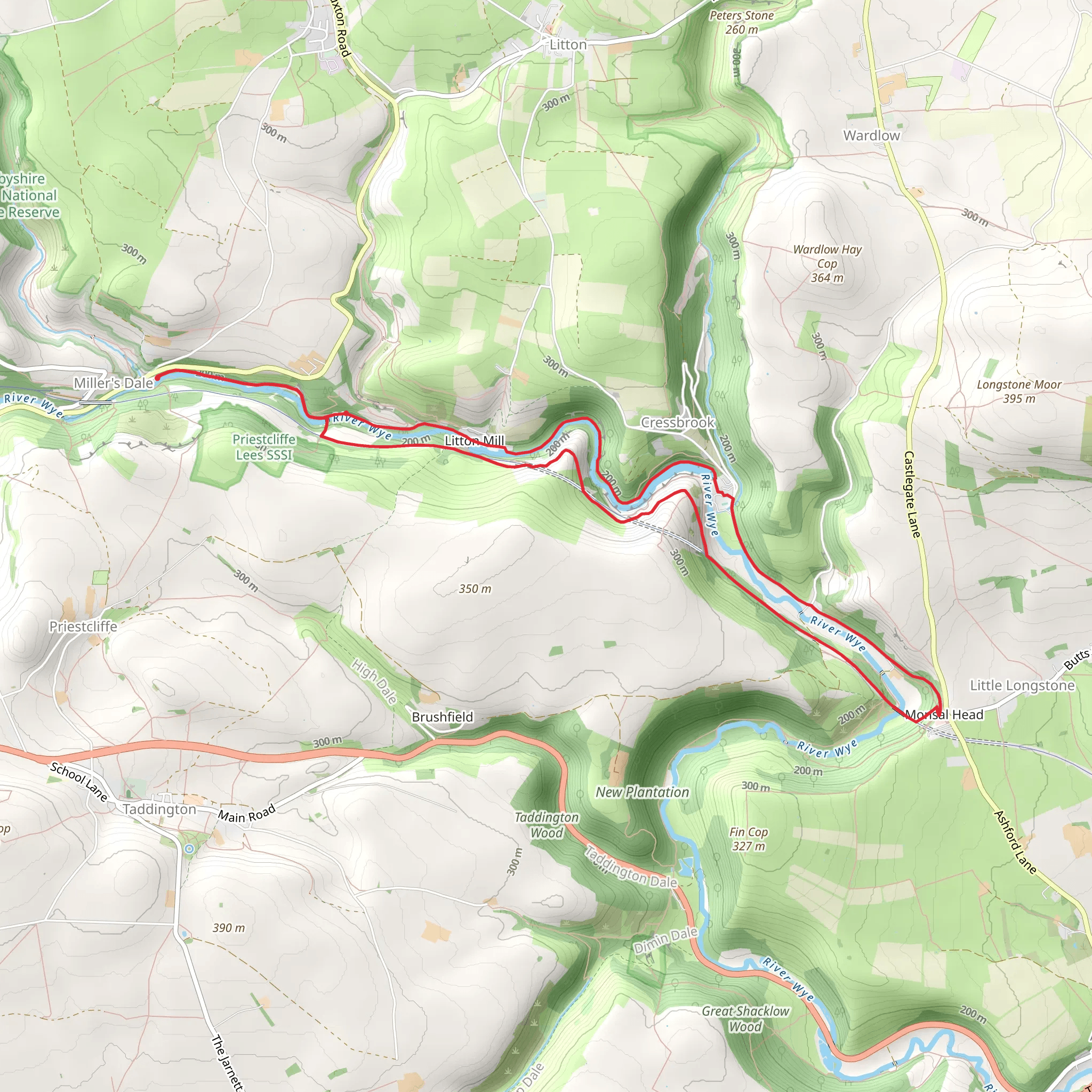 Cramside Wood, River Wye and Headstone Viaduct View mobile static map