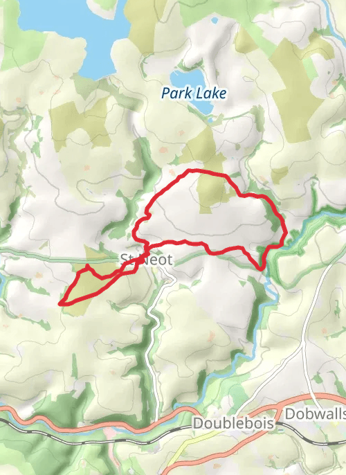 Hike on St Neot Two Valleys - Extended mobile static map