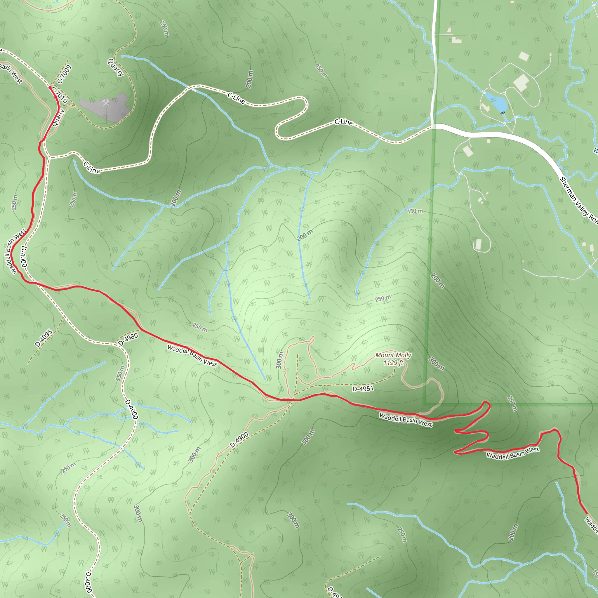 Waddell Basin West - Short mobile static map