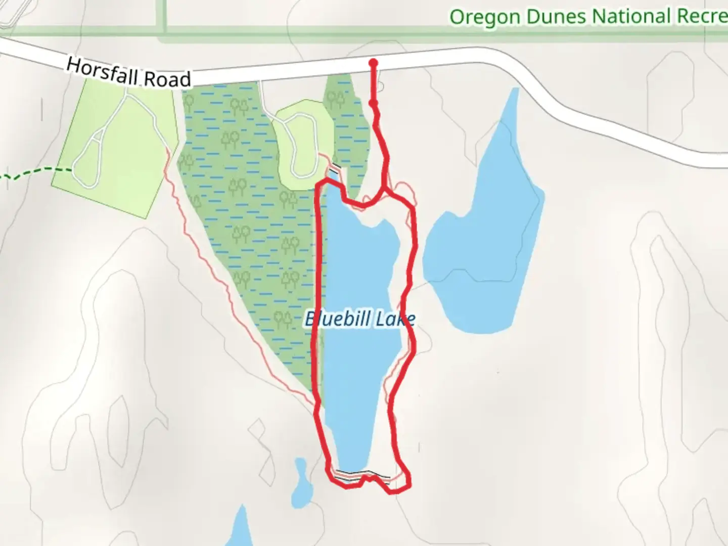 An image depicting the trail Bluebill Lake Trail and its surrounding area.