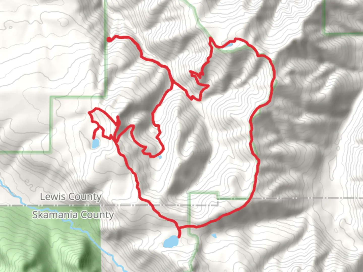 An image depicting the trail Vanson Peak Trail and Goat Creek Trail and its surrounding area.