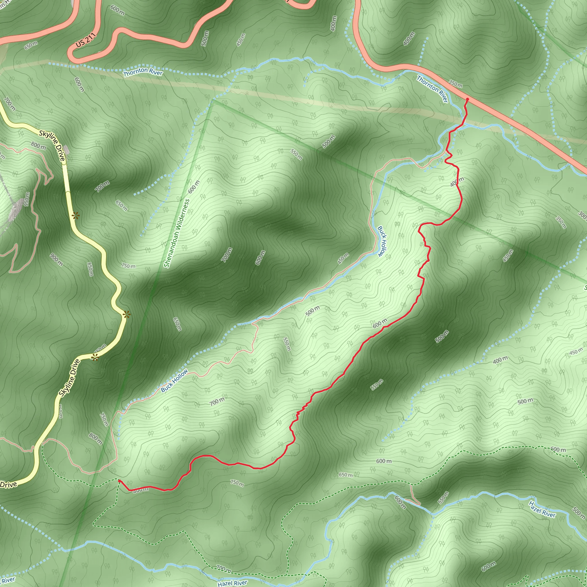 Buck Ridge Trail mobile static map