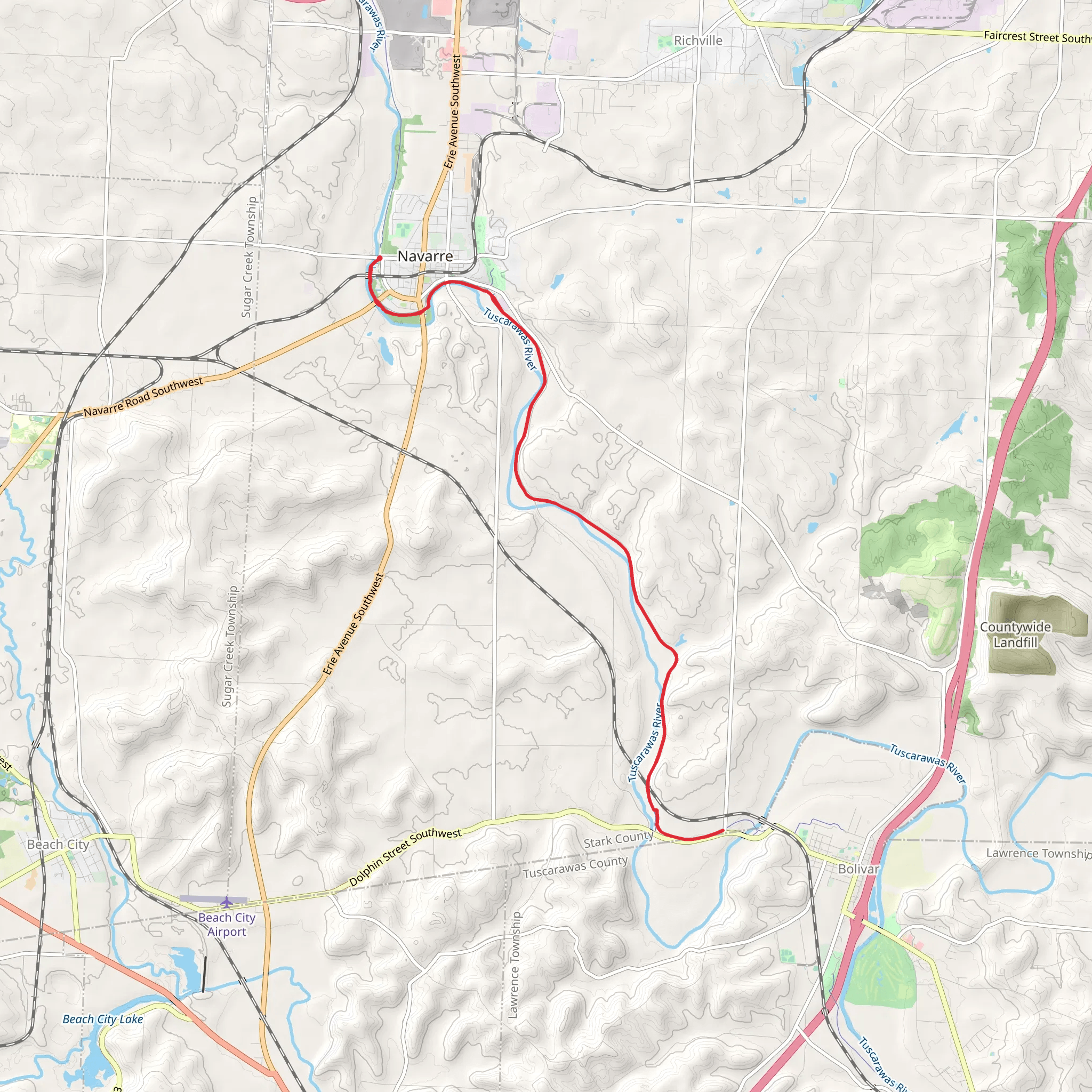 Ohio and Erie Canal Towpath Trail - Navarre mobile static map
