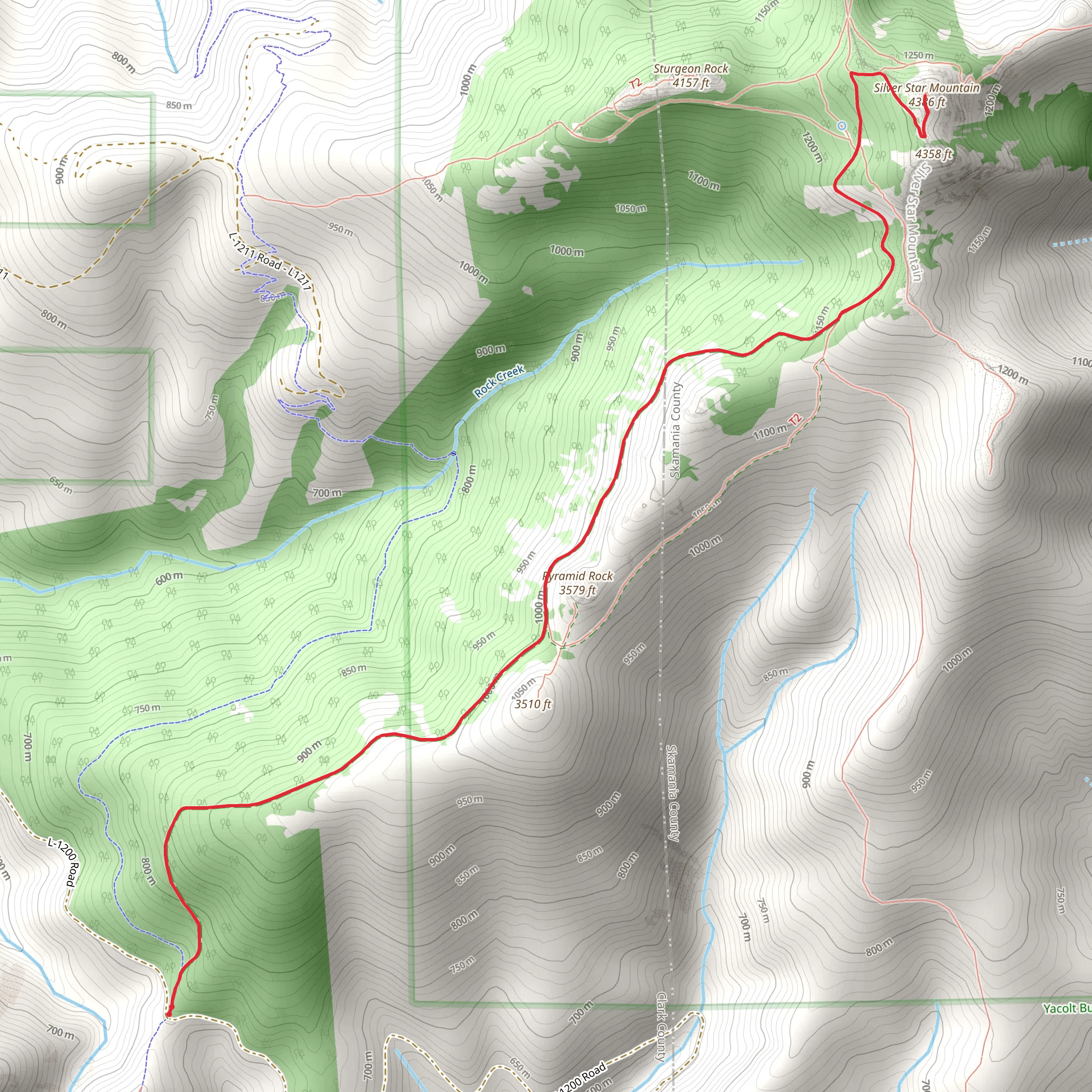 Silver Star Mountain via Grouse Vista Trail mobile static map