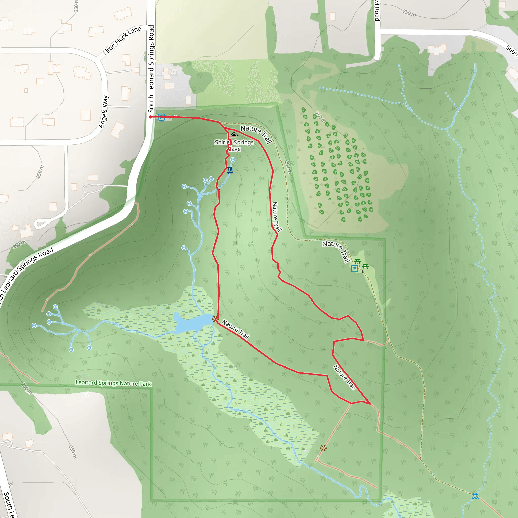 Nature Loop Trail from South Leonard Springs Road mobile static map