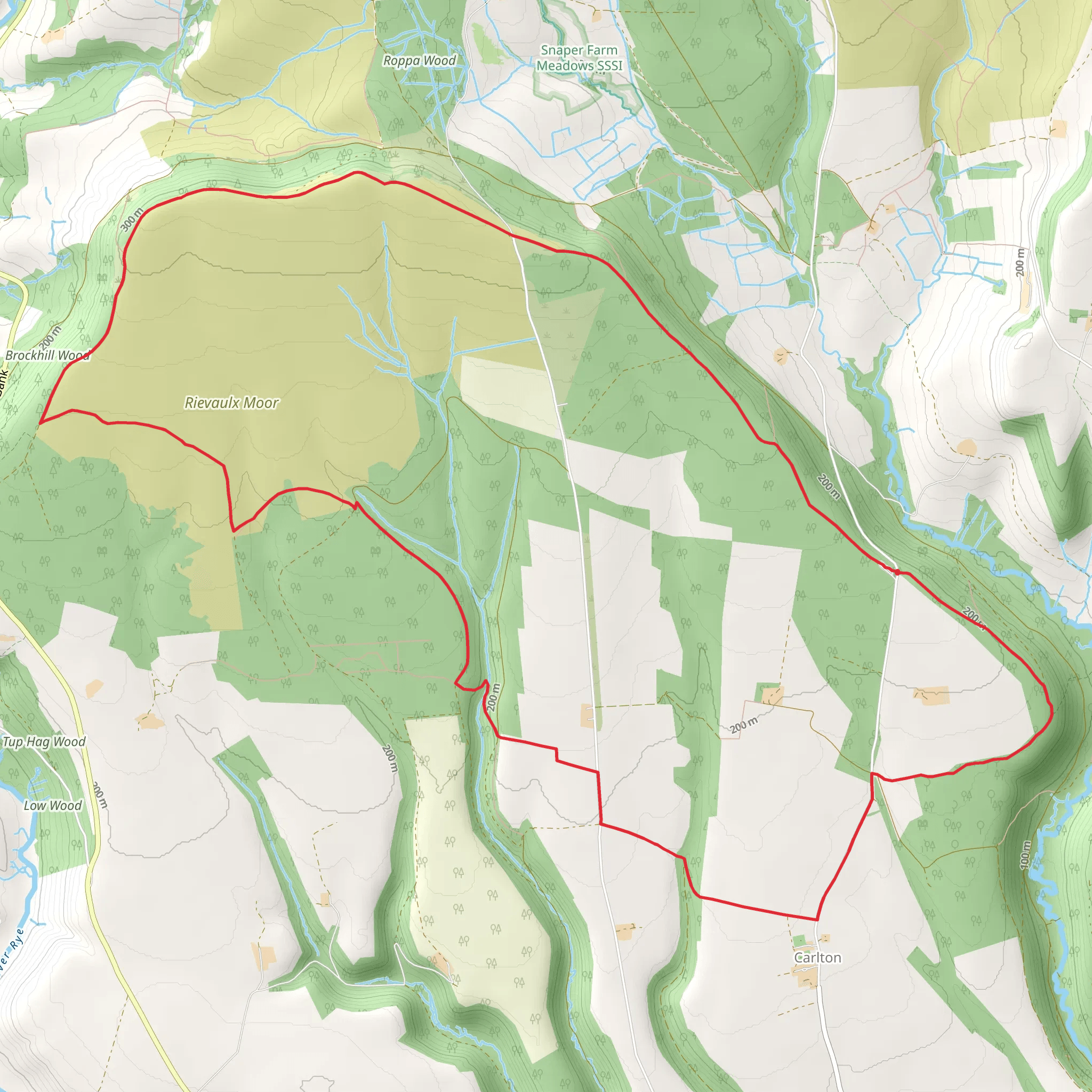 Rievaulx Moor from Cowhouse Bank mobile static map