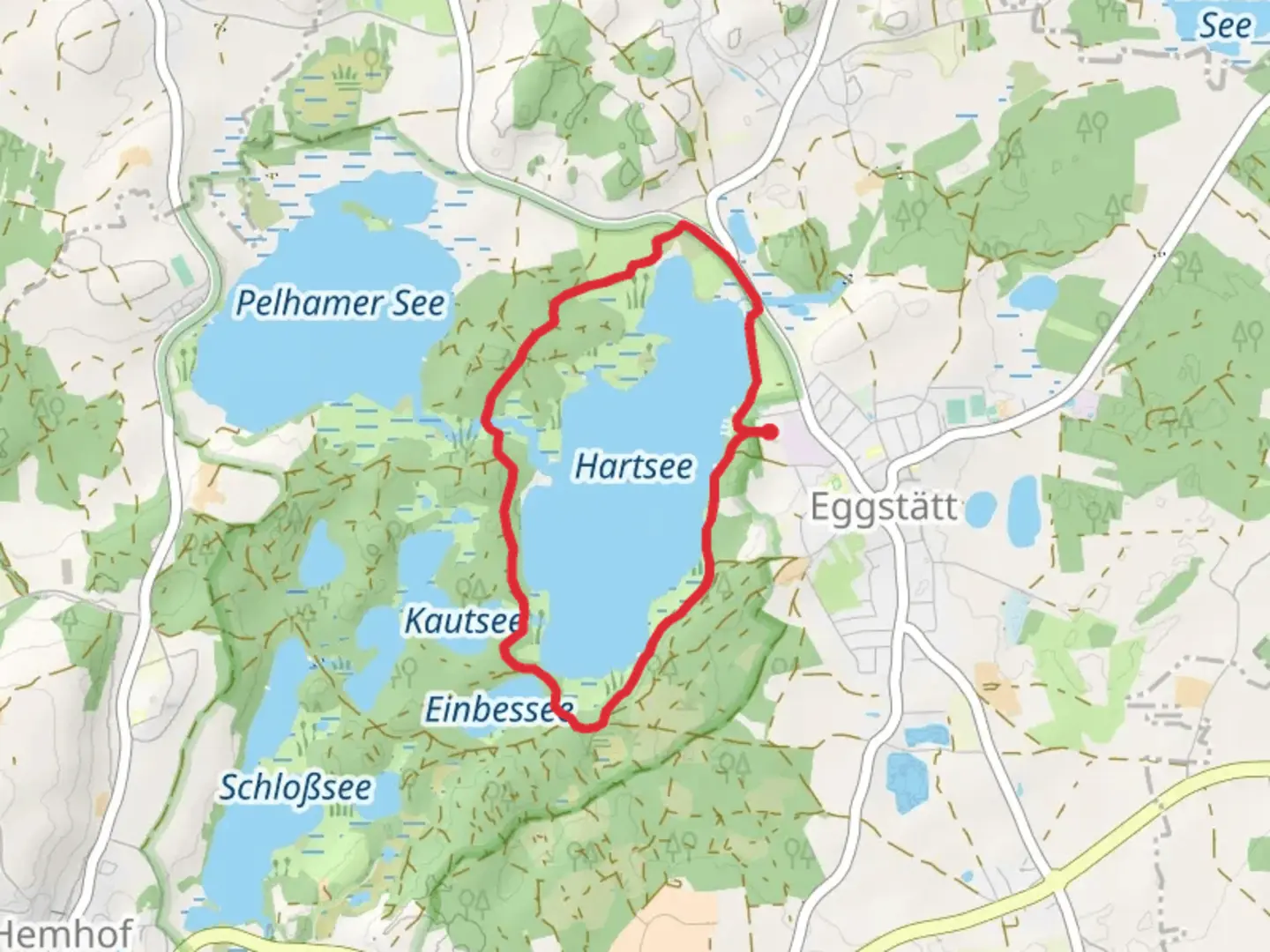 An image depicting the trail Hartsee via Hartsee Rundweg and its surrounding area.