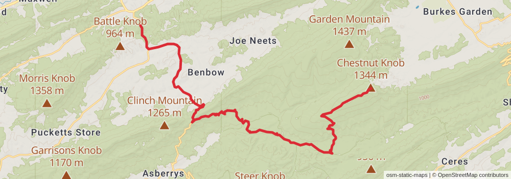American Perimeter Trail - Southern Appalachian Primary stage 39 Map