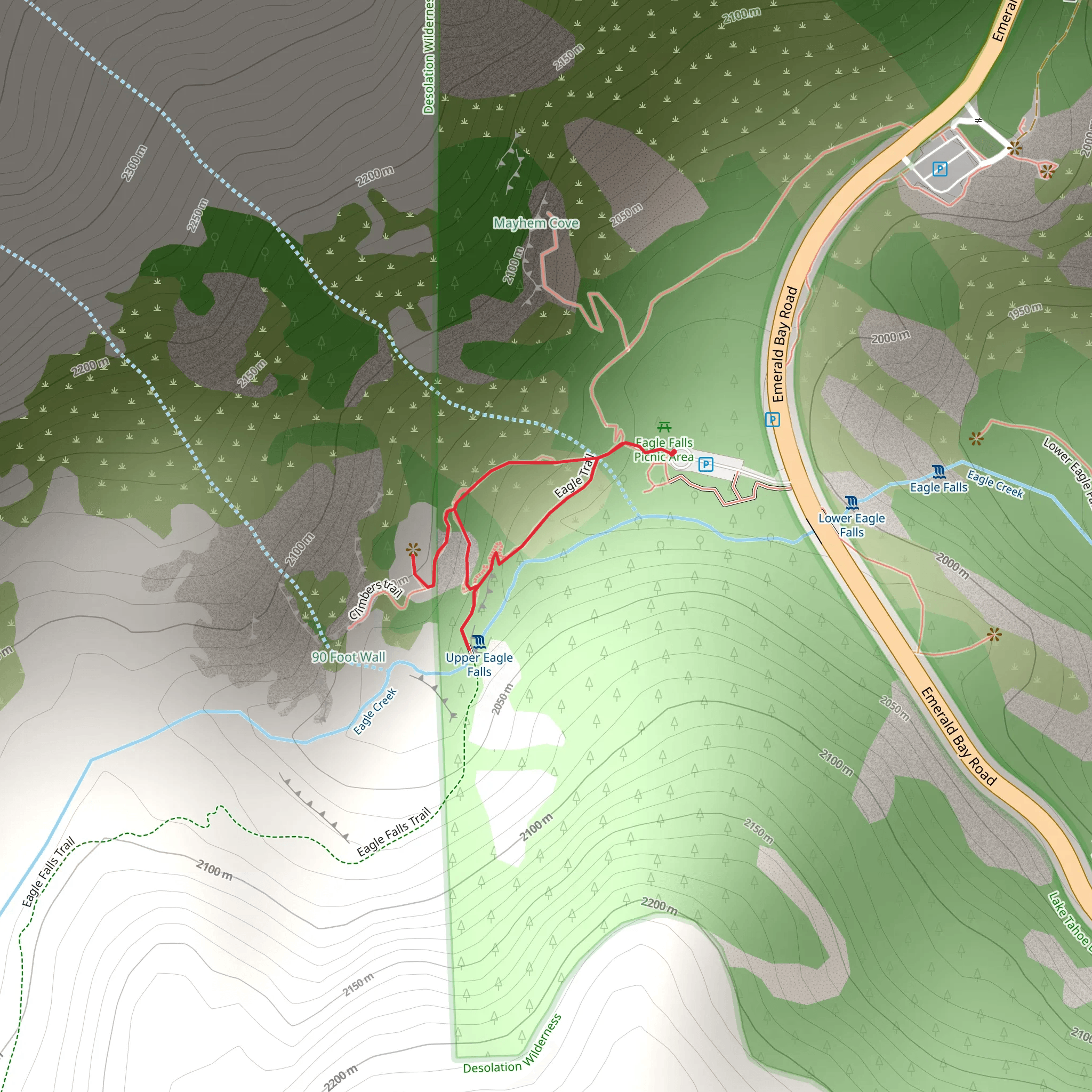 Eagle Falls Vista Loop Trail mobile static map