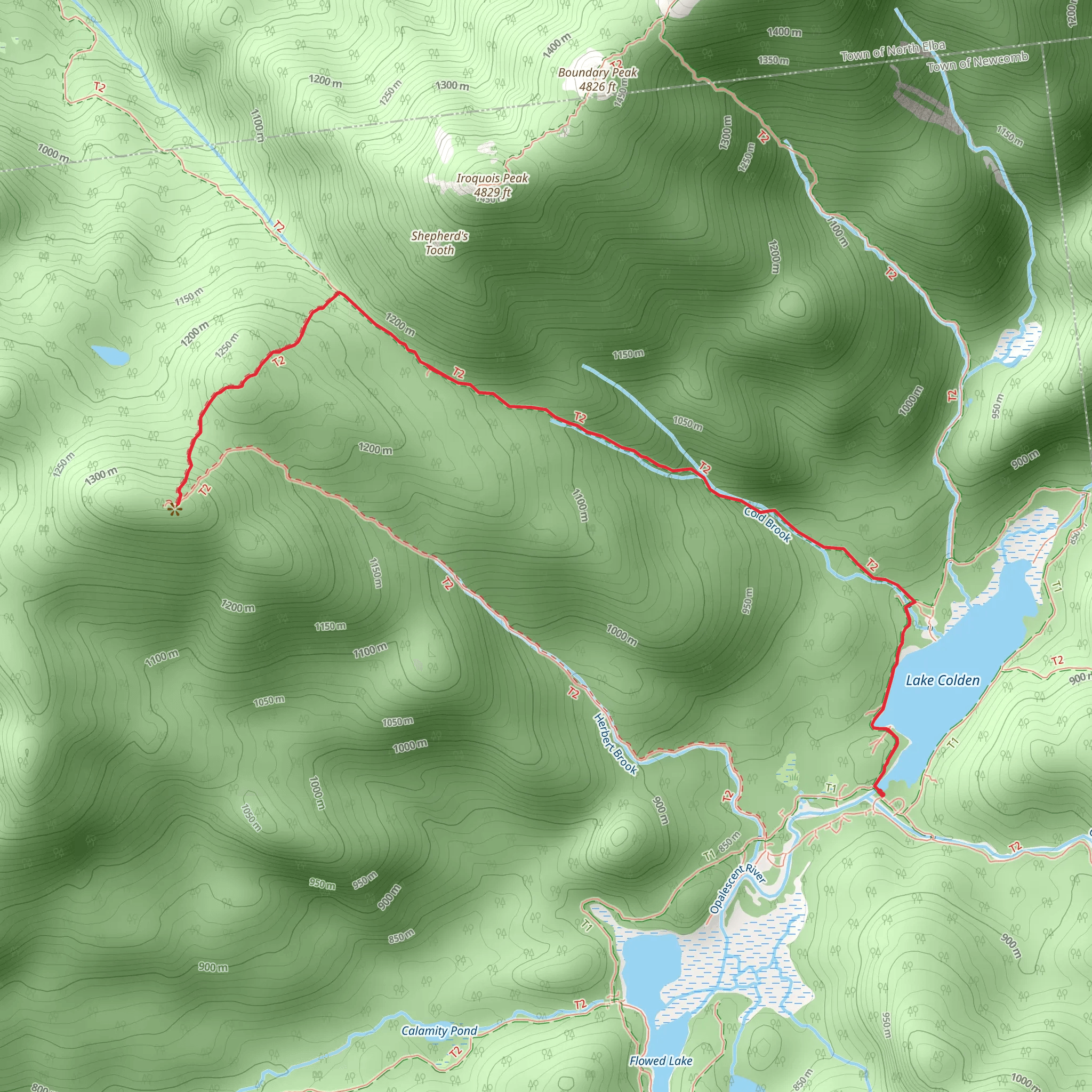 Mount Marshall via Cold Brook mobile static map