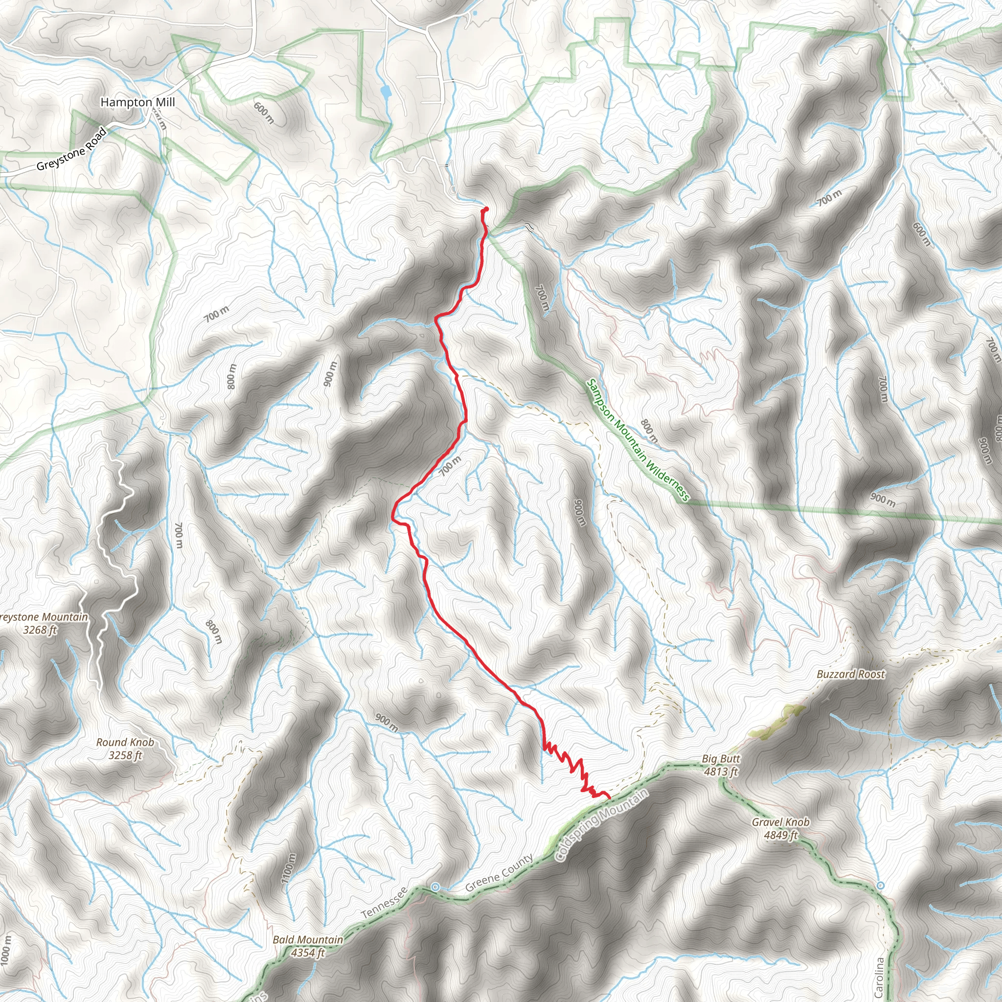 Sarvis Cove Trail mobile static map