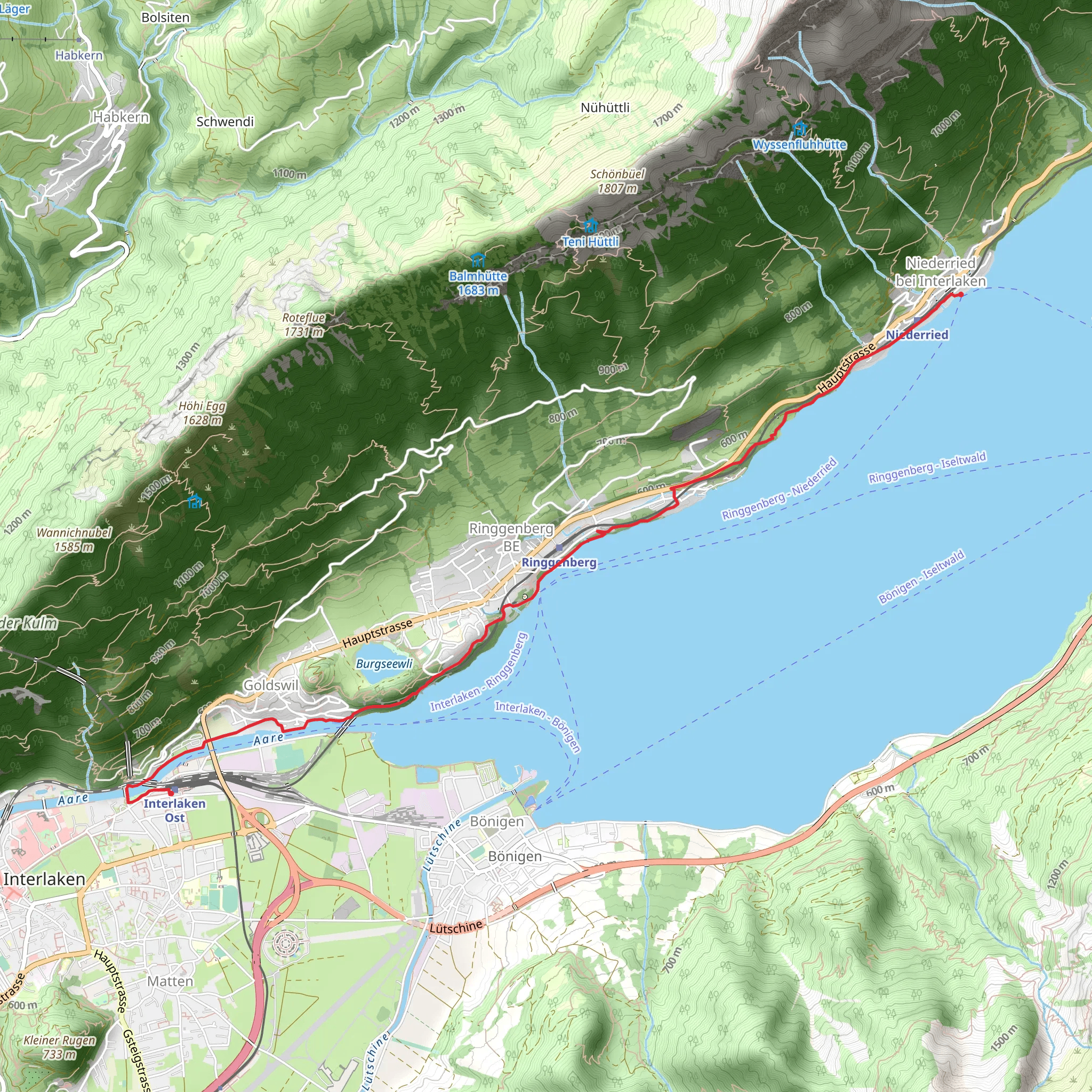 Uferweg Erlebnis Brienzersee mobile static map
