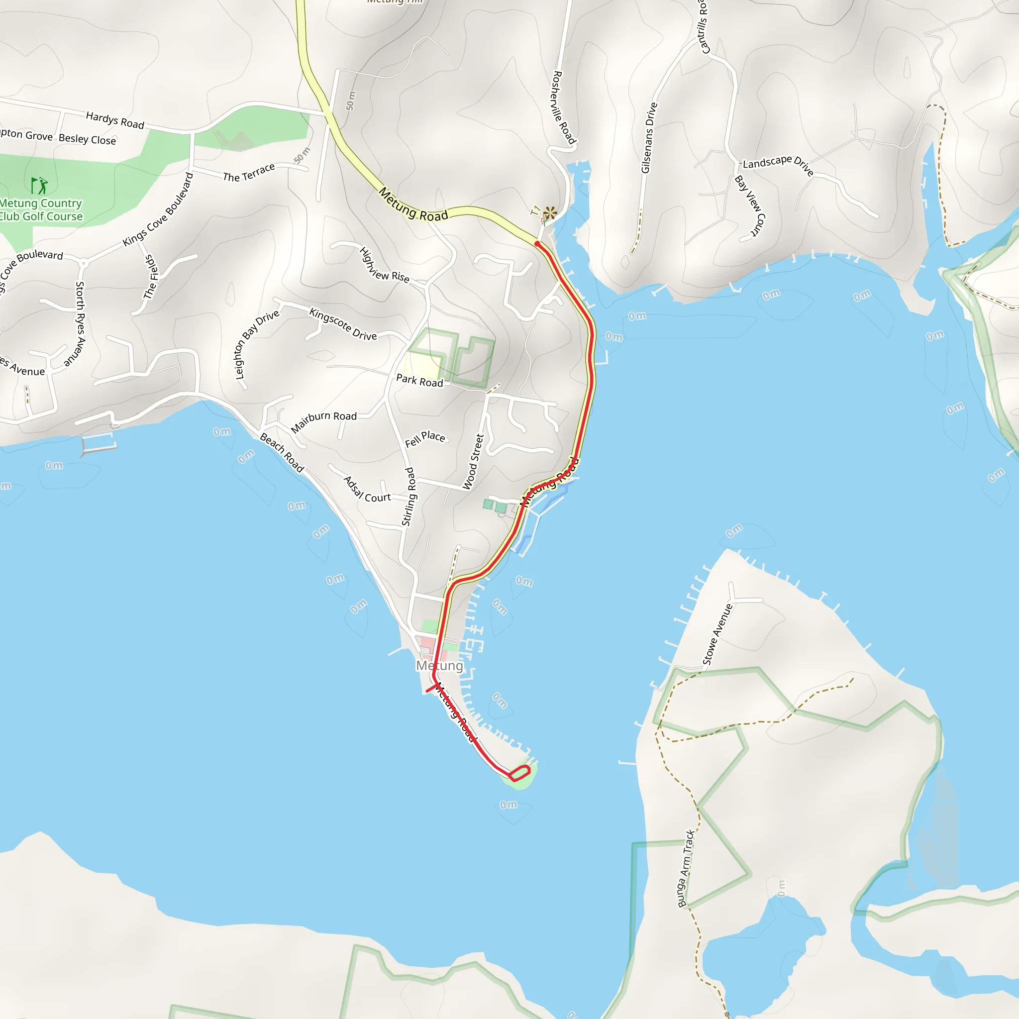 Metung's Waterfront Walk mobile static map