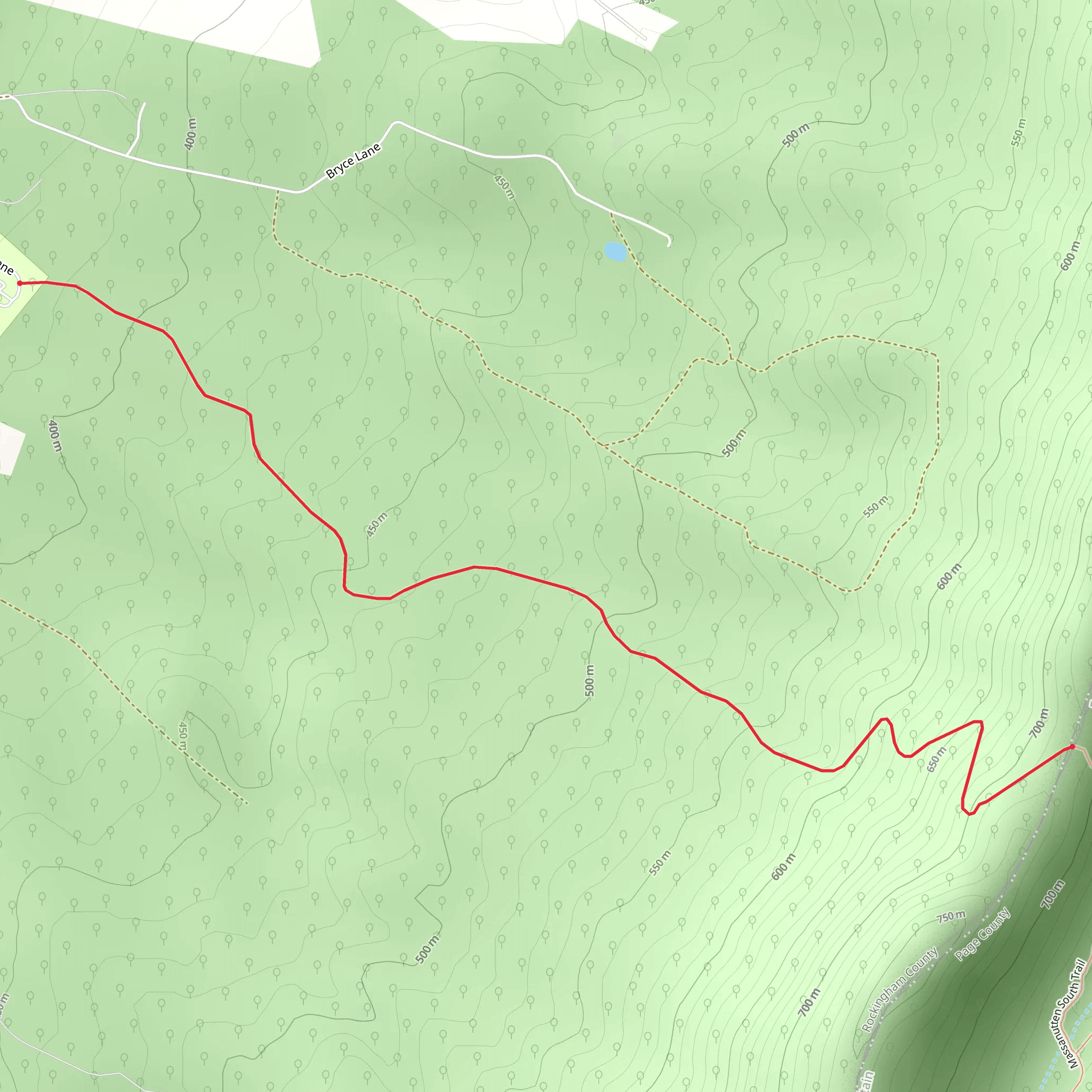 Turkey Ridge from Leaf Lane mobile static map