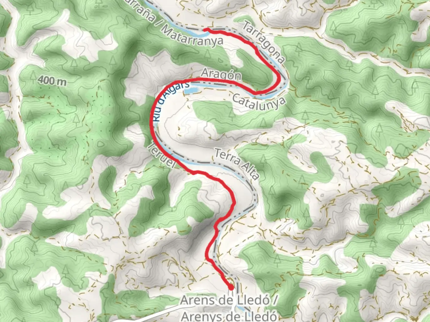 An image depicting the trail Arens de Lledó - Almudéfar Castle PR TE 167 and its surrounding area.