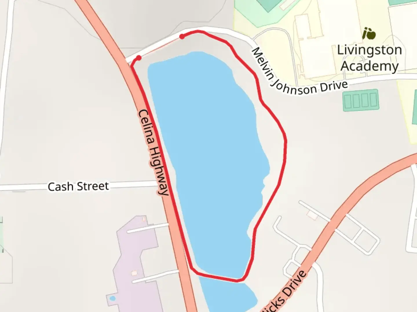 An image depicting the trail Melvin Johnson Drive Loop and its surrounding area.