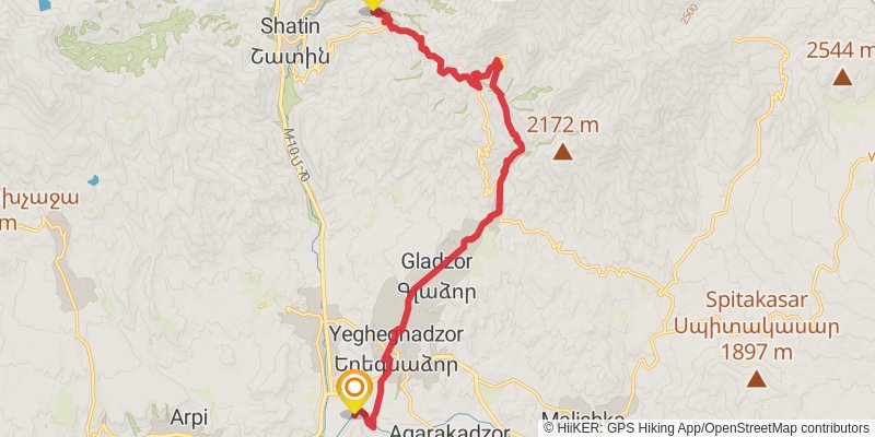 Transcaucasian Trail - Armenia stage 28 Map