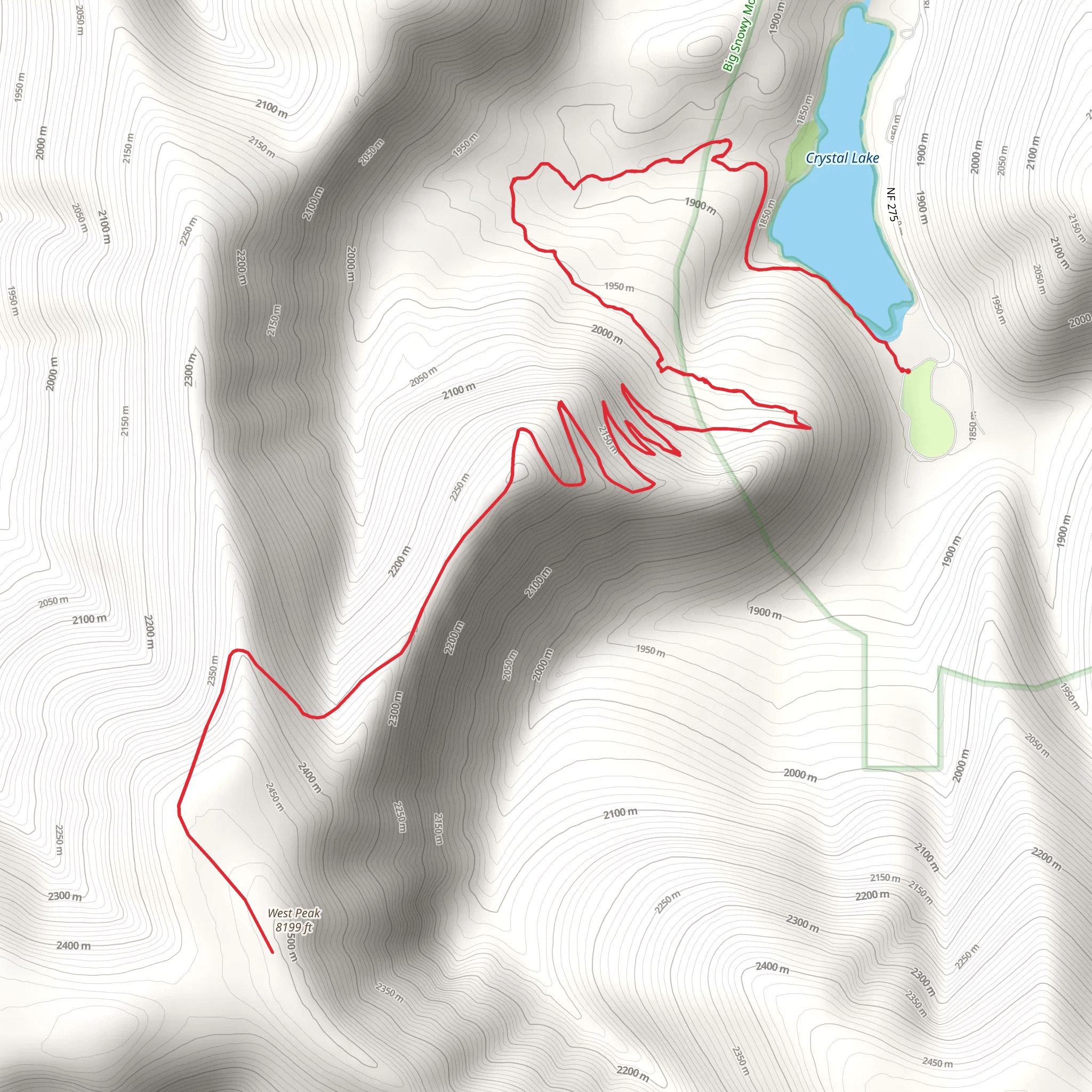 Grand View Trail via Crystal Lake Trail mobile static map