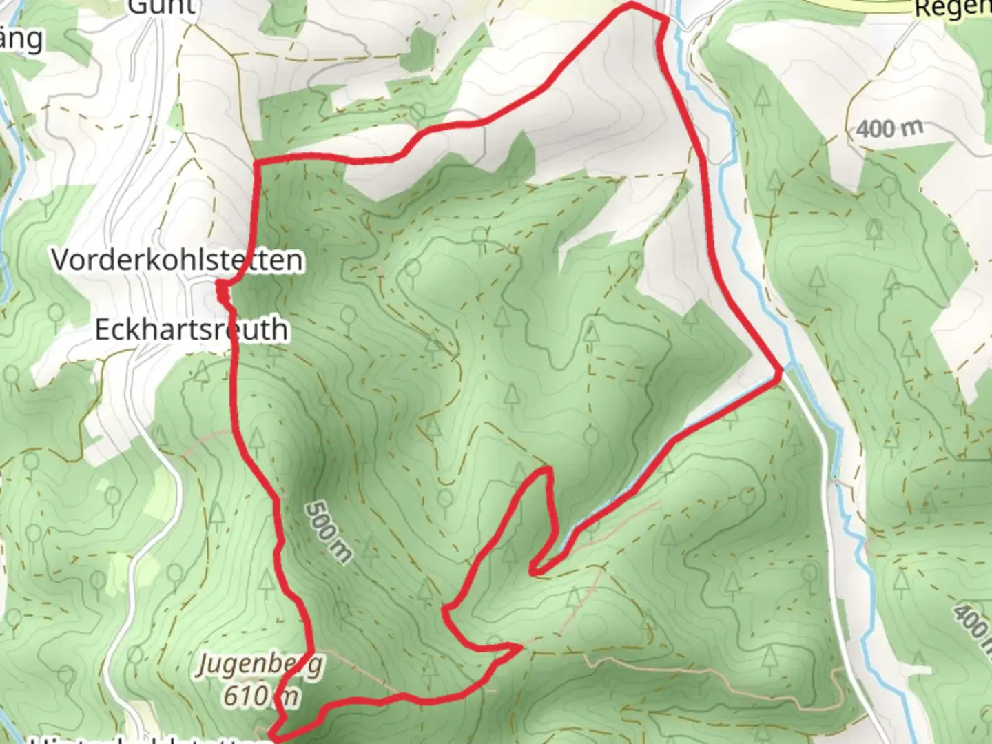 An image depicting the trail Rundwanderweg Scharzenfeld and its surrounding area.