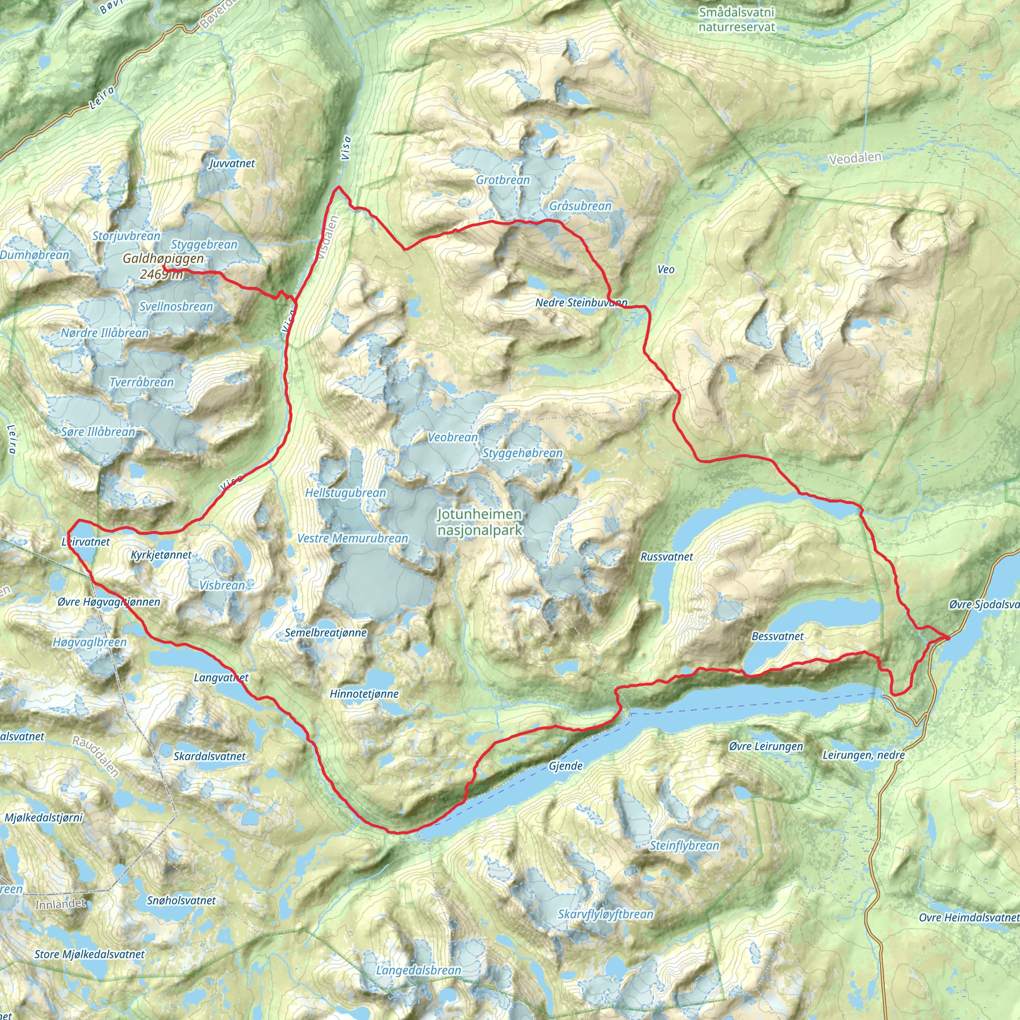 Jotunheimen Traverse mobile static map