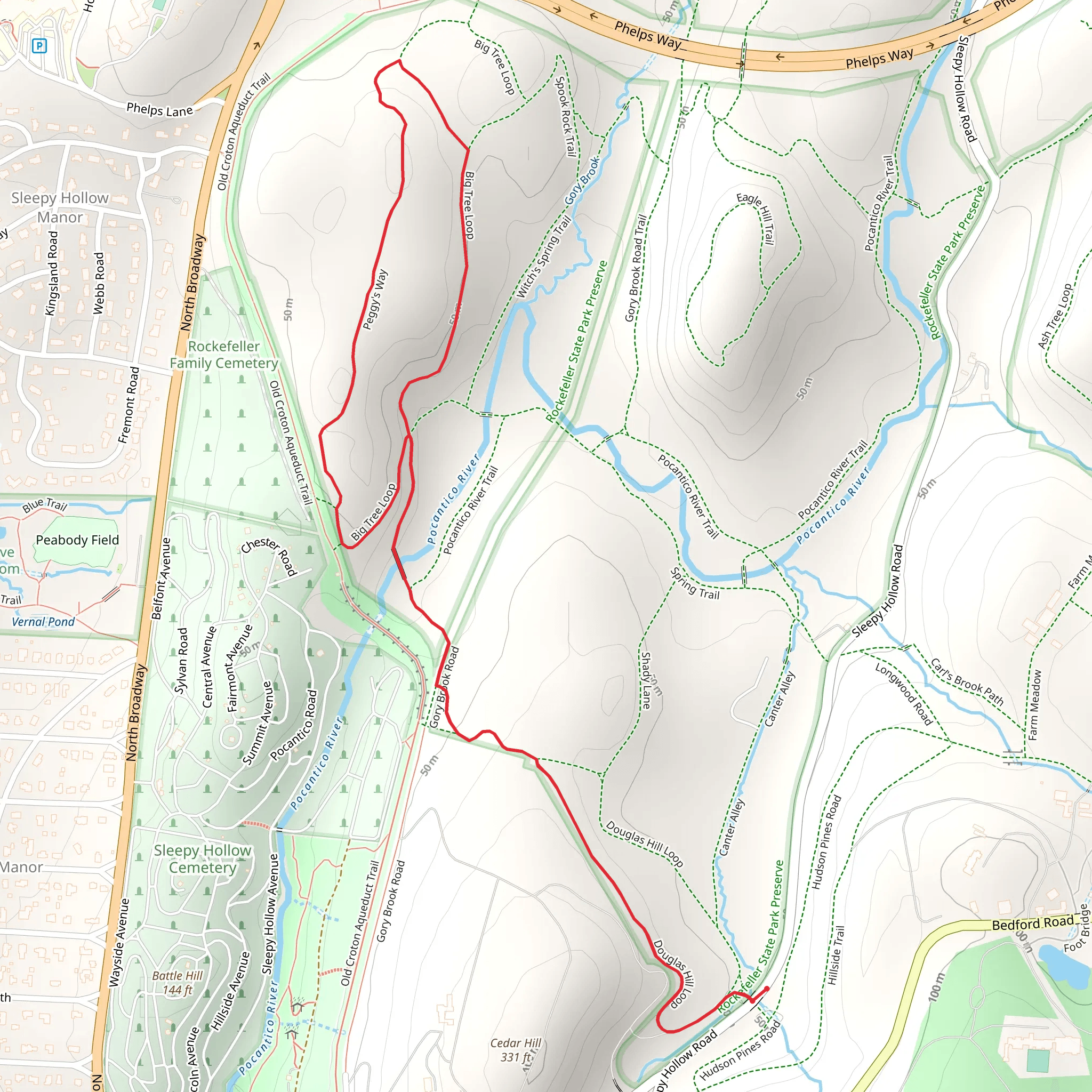 Pocantico River Trail and Cedar Hill mobile static map