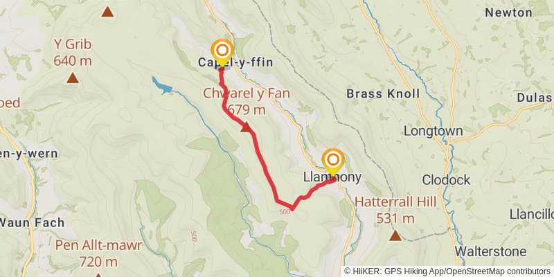 Monmouthshire Way stage 5 Map