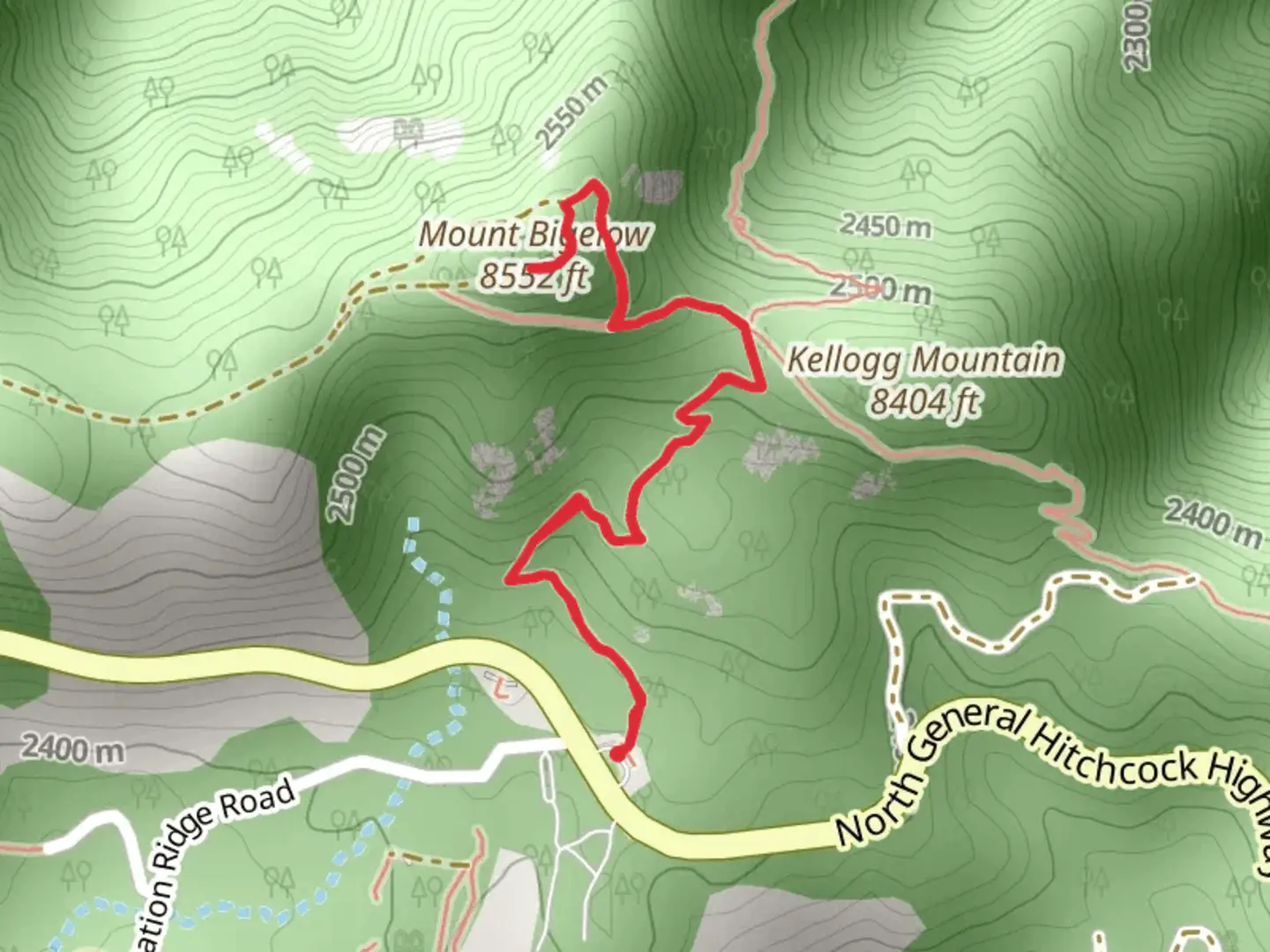 An image depicting the trail Mount Bigelow Trail and its surrounding area.