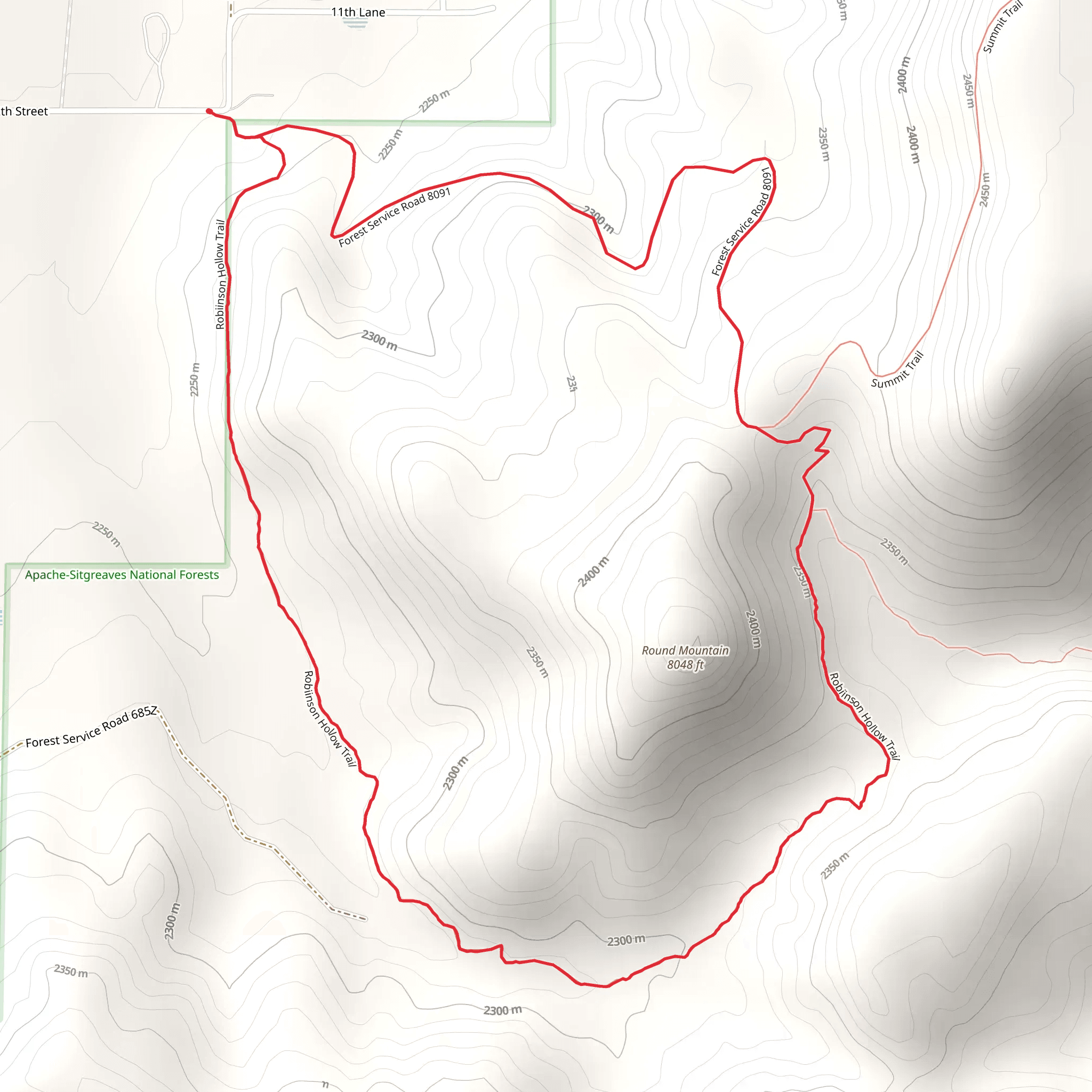 Robinson Hollow Trail mobile static map
