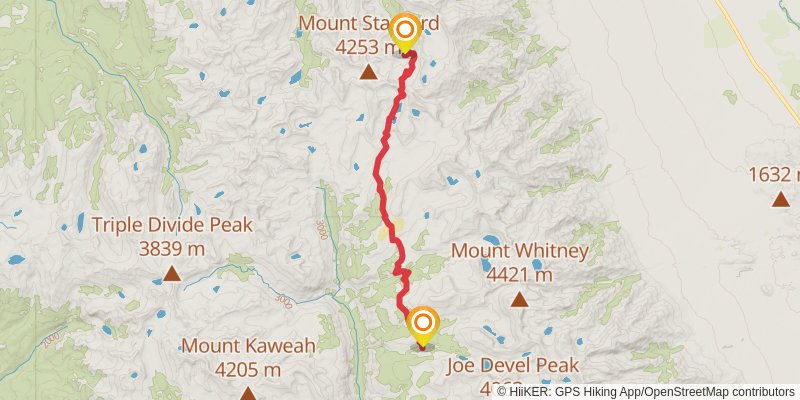 Pacific Crest Trail - Central California stage 13 Map